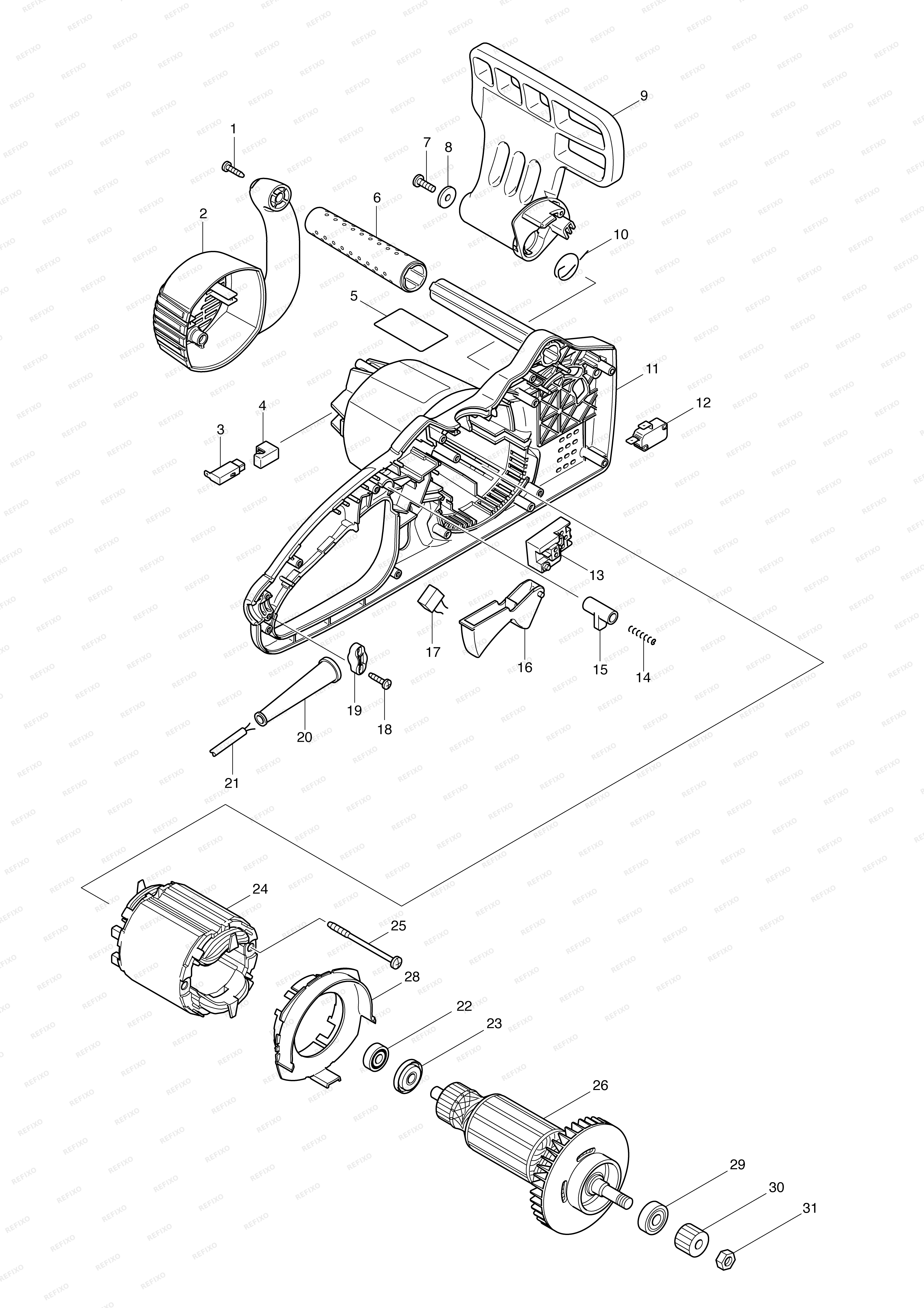 MAKITA UC3520A — схема запчастей
