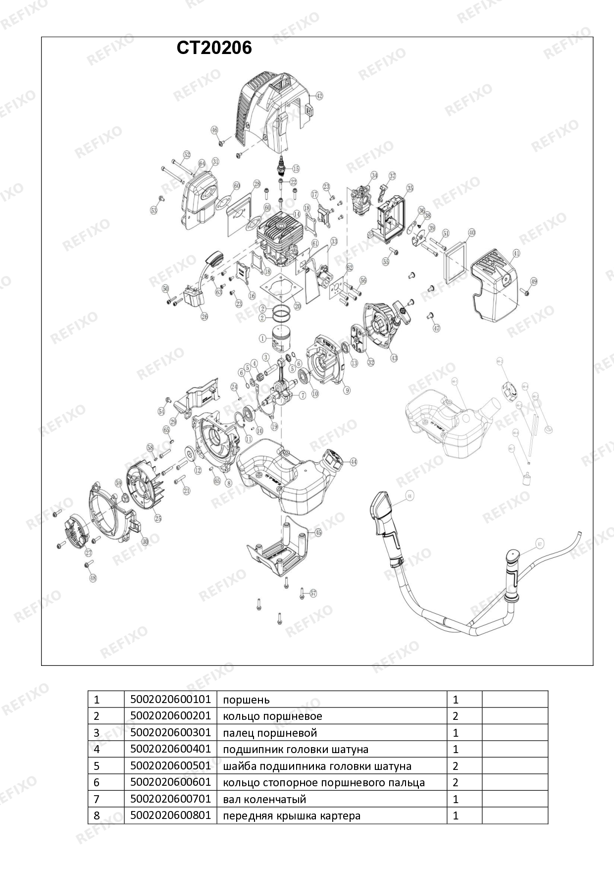 CROWN CT20206 — схема запчастей