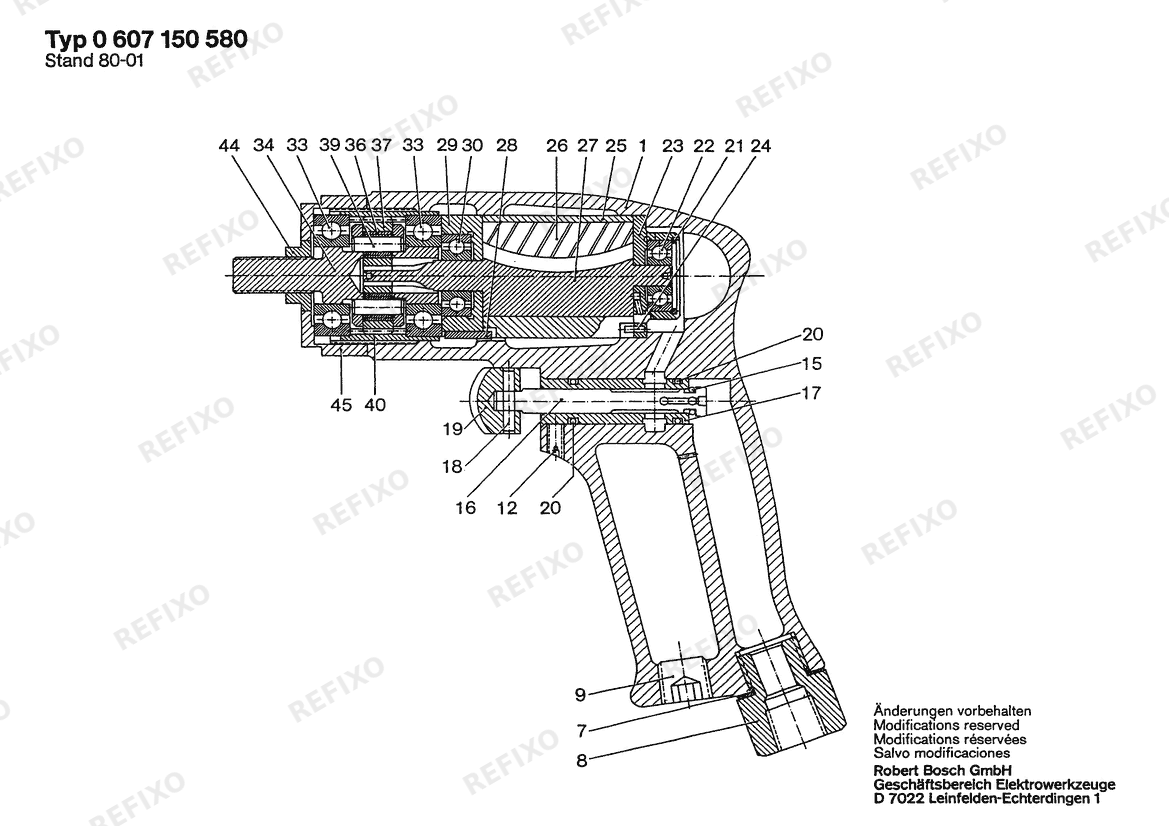 Bosch Дрель Drill (0 607 150 581) — схема запчастей
