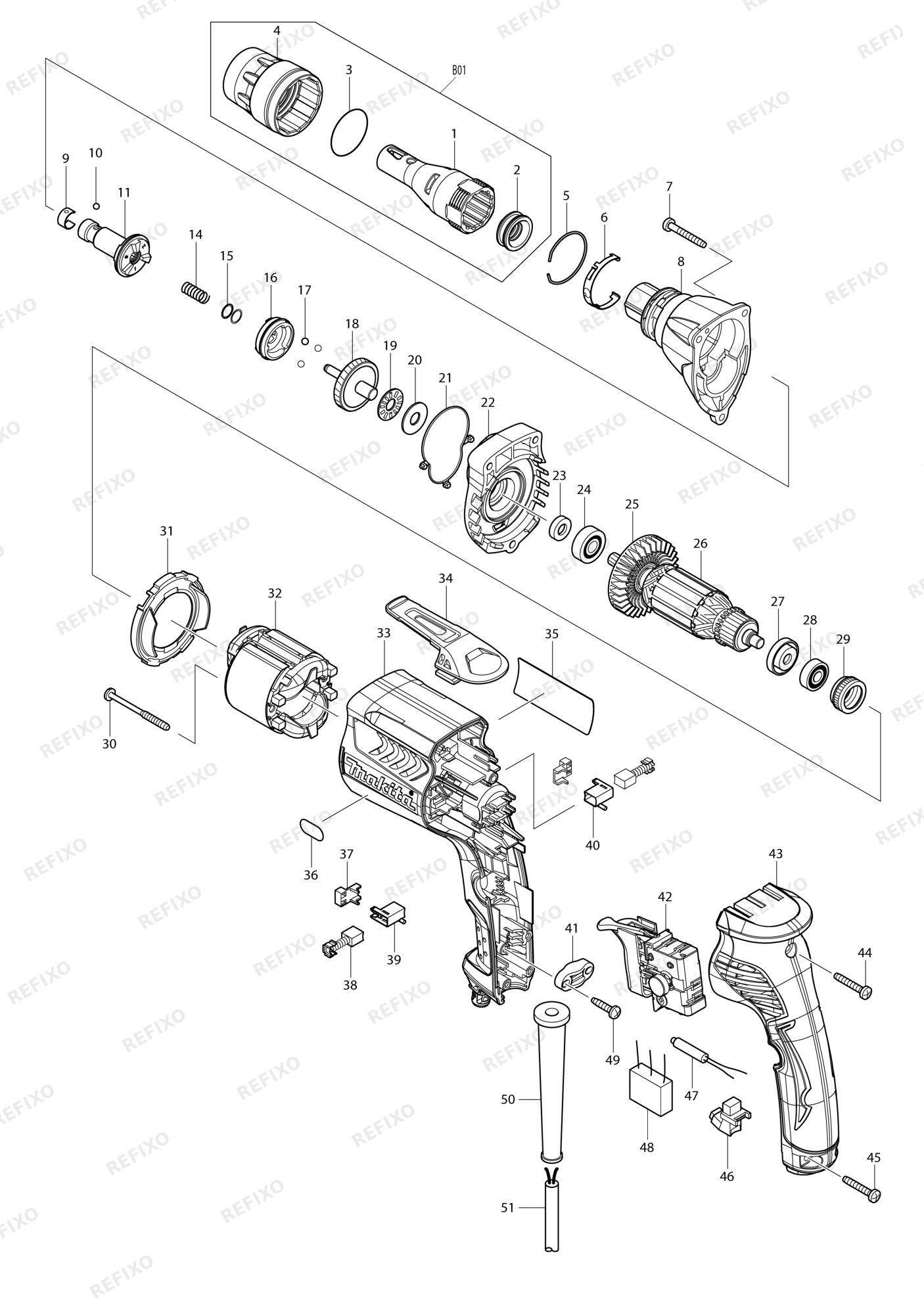 MAKITA FS6300 — схема запчастей