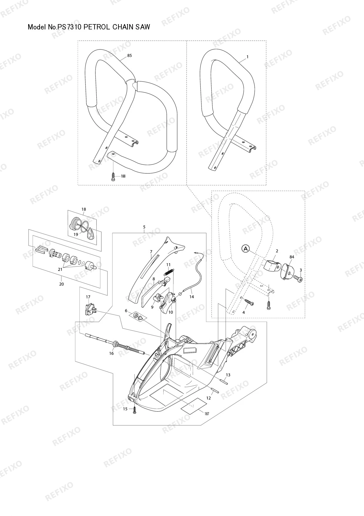 MAKITA PS 7310 — схема запчастей