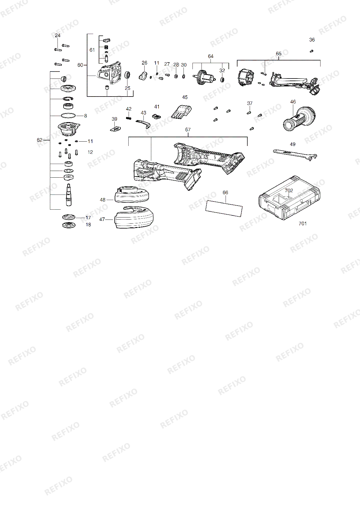 MILWAUKEE M18FSAGV125XB 0X 4933478436 4000483283 — схема запчастей