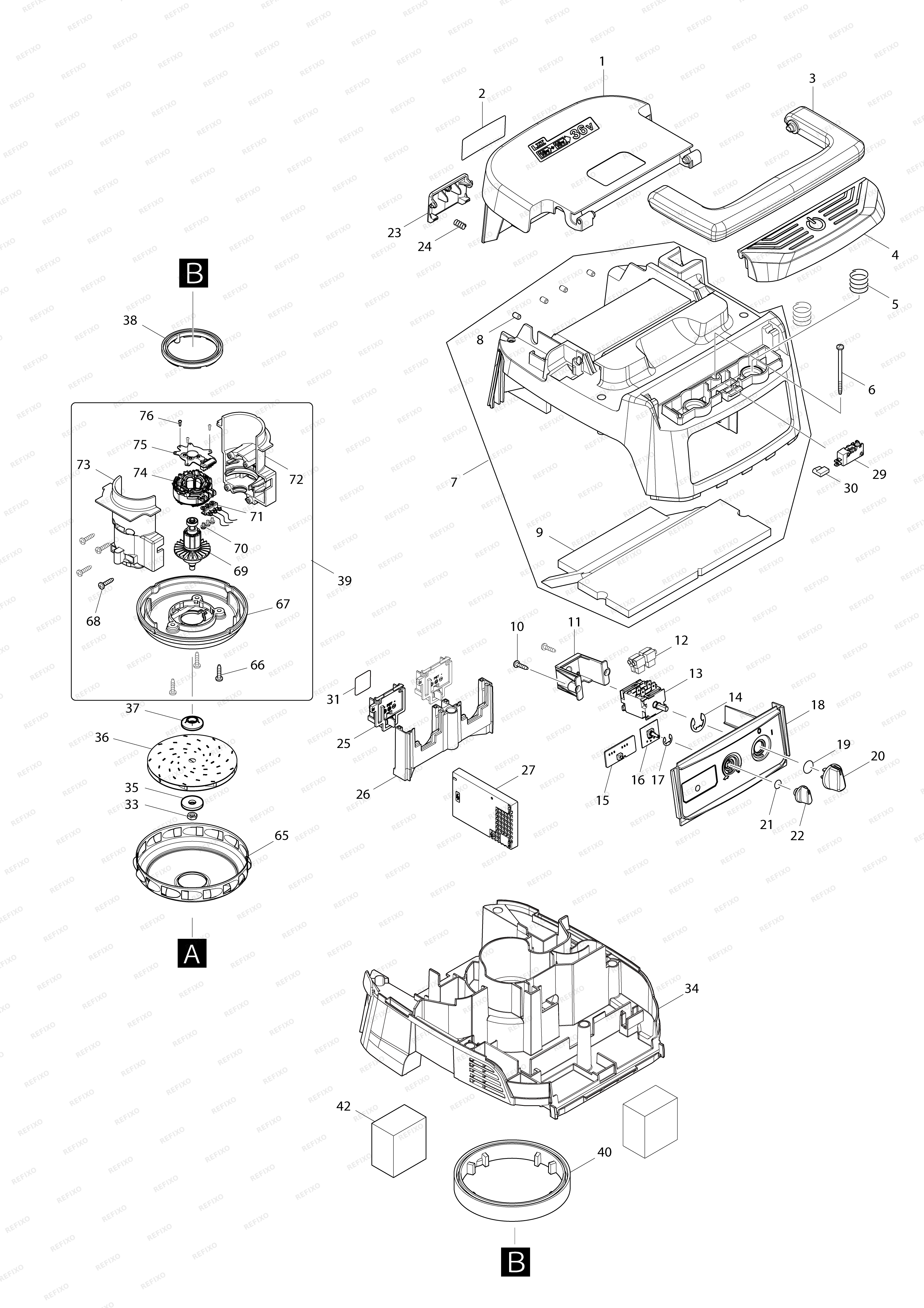 MAKITA DVC866L — схема запчастей