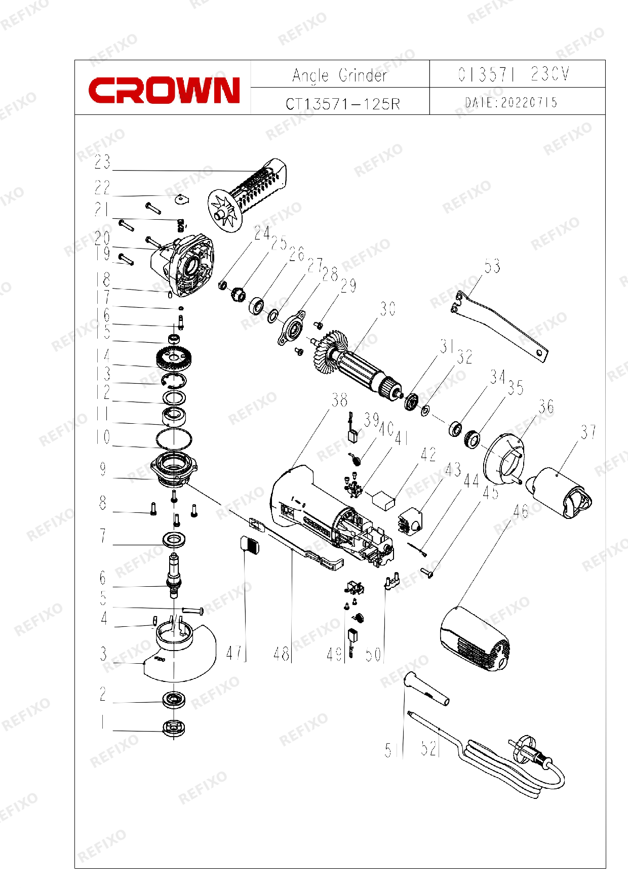 CROWN CT13571 125R — схема запчастей