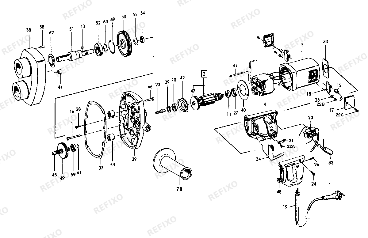 Flex RZ 600 VE Zwangsrührwerk — схема запчастей