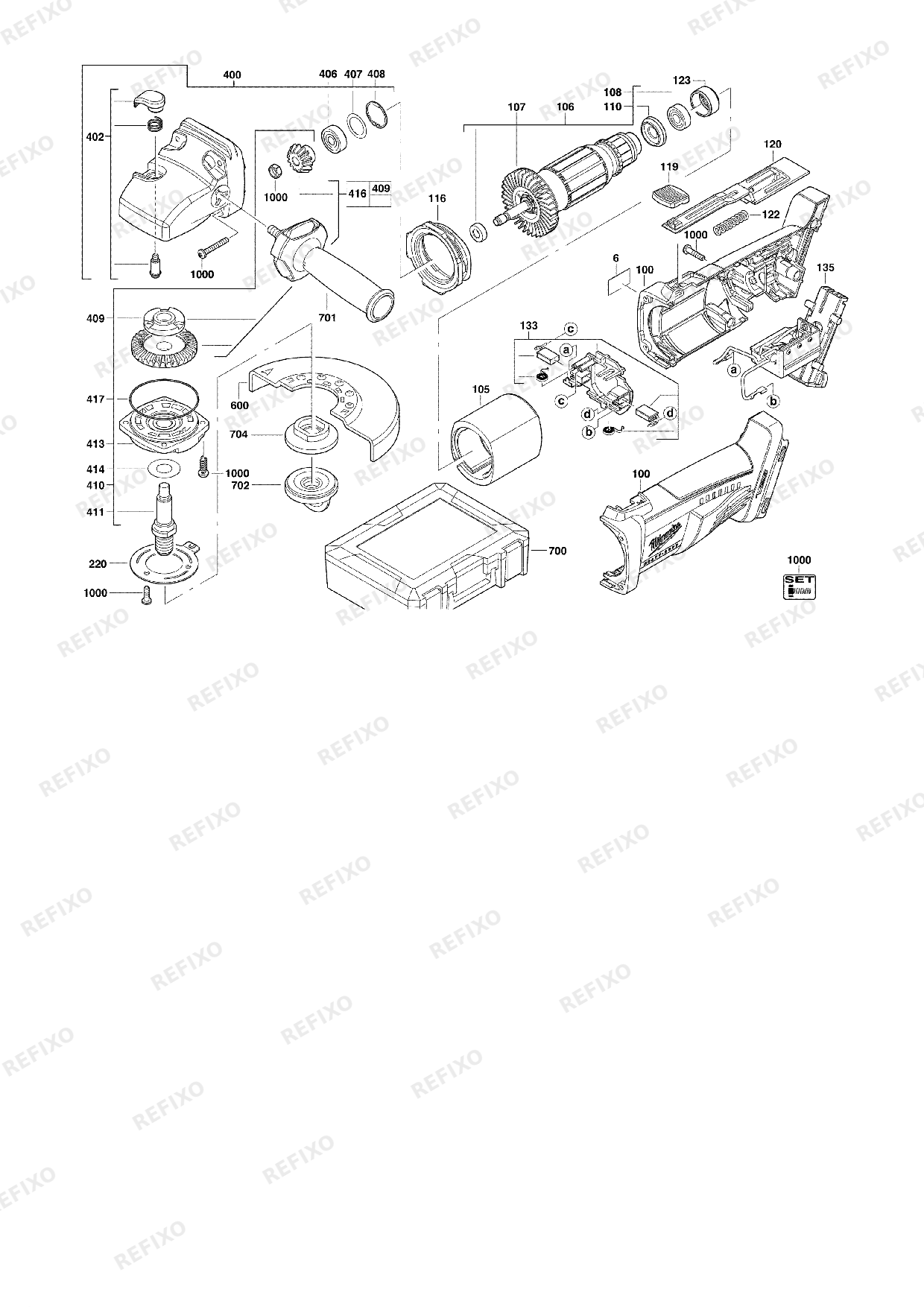 MILWAUKEE V28AG 0 4933401668 4000401651 — схема запчастей