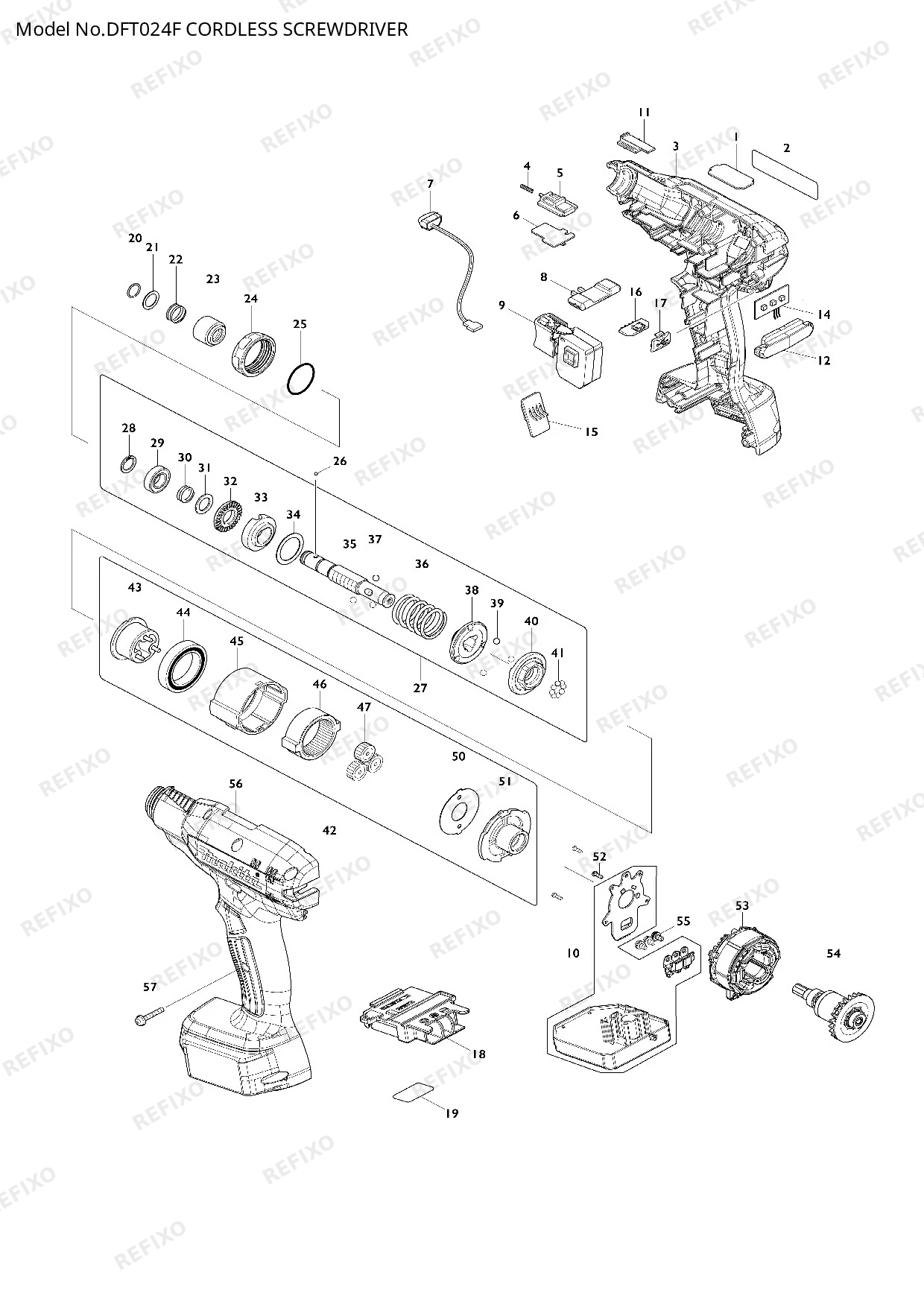 MAKITA DFT024F — схема запчастей
