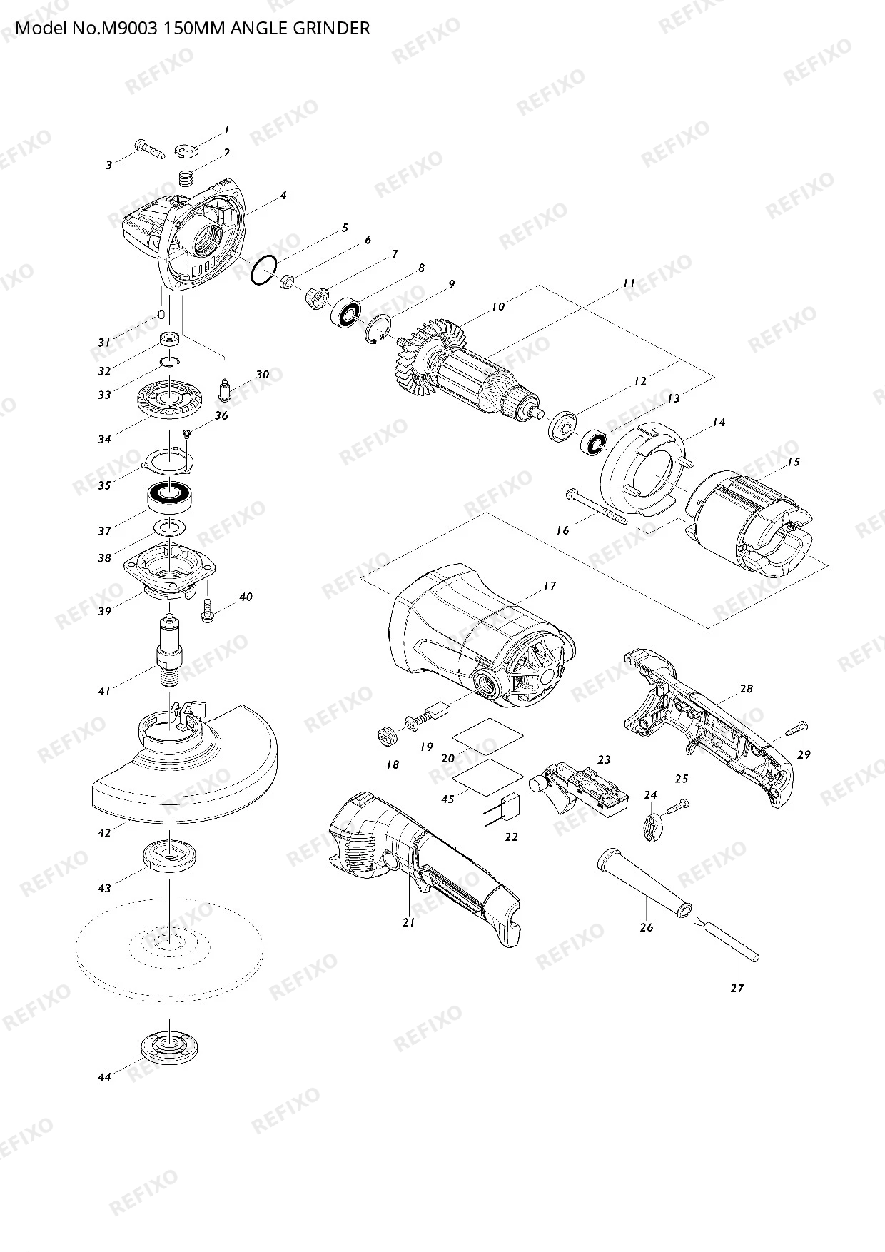 MAKITA M9003 — схема запчастей