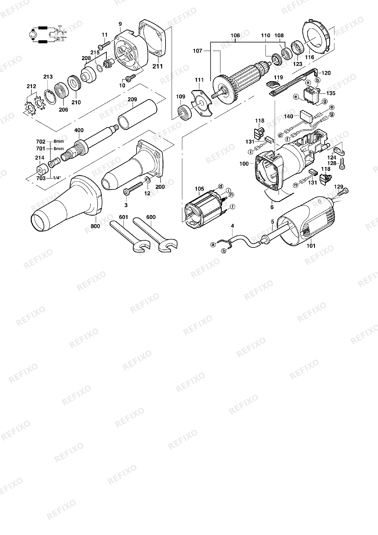 MILWAUKEE DGL34 4933385110 4000403318 — схема запчастей