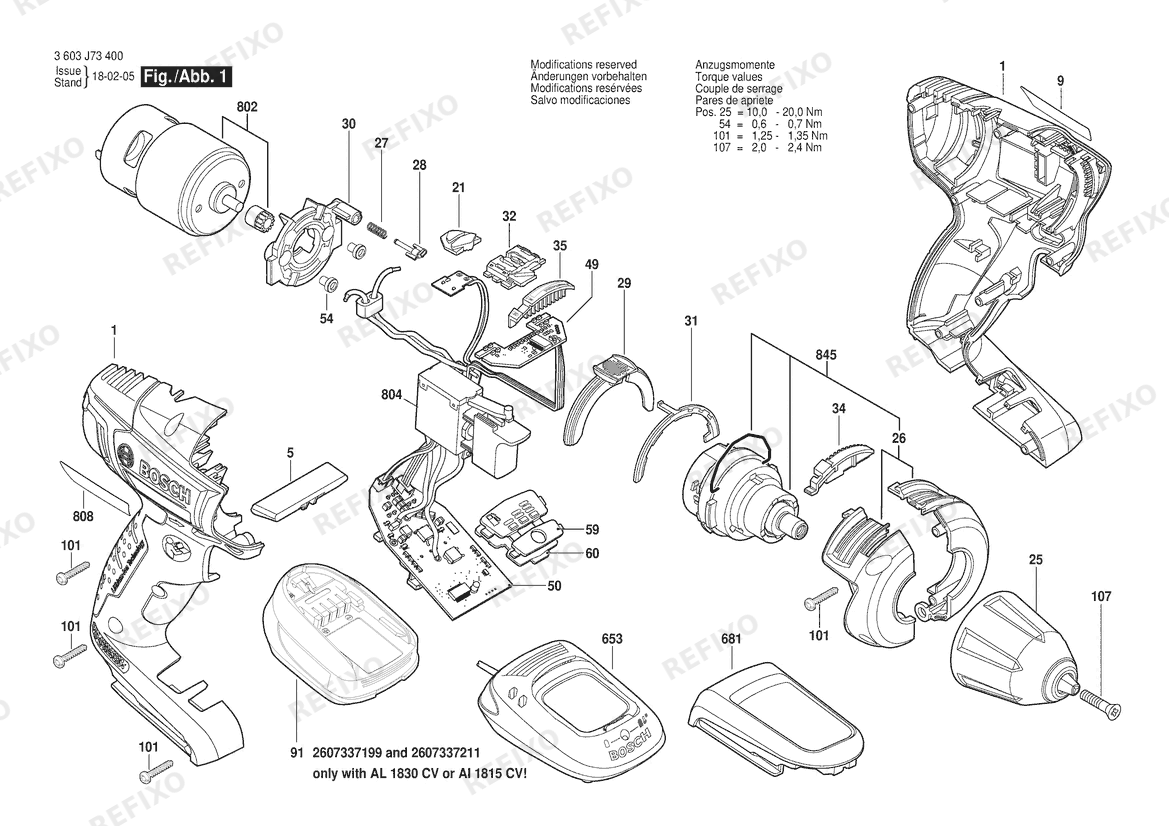 Bosch Аккумуляторный шуруповёрт PSR 14,4 LI-2 | 14.4 V | 001 - EU (3 603 J73 401) — схема запчастей