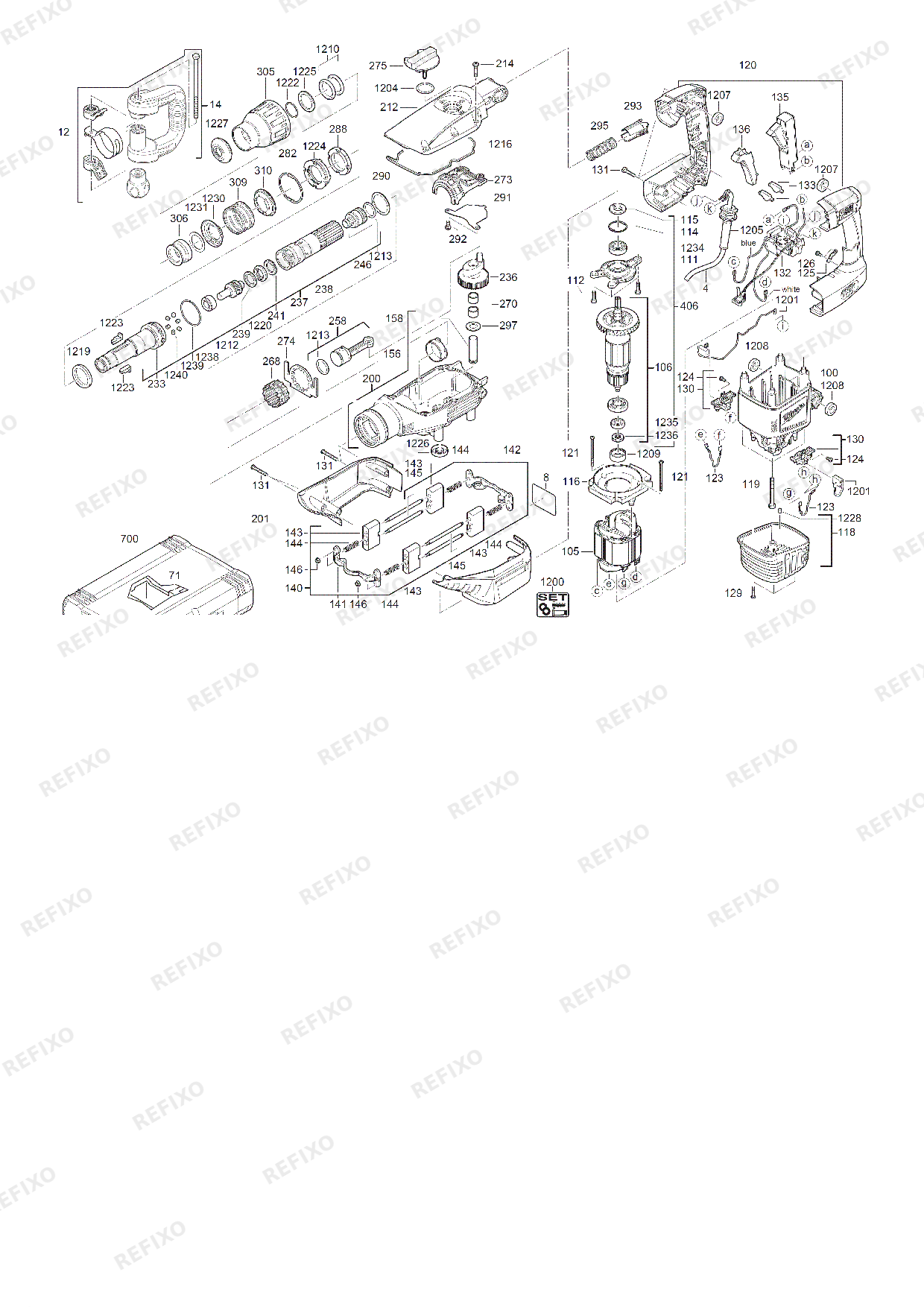MILWAUKEE K700S 4933459148 4000455856 — схема запчастей