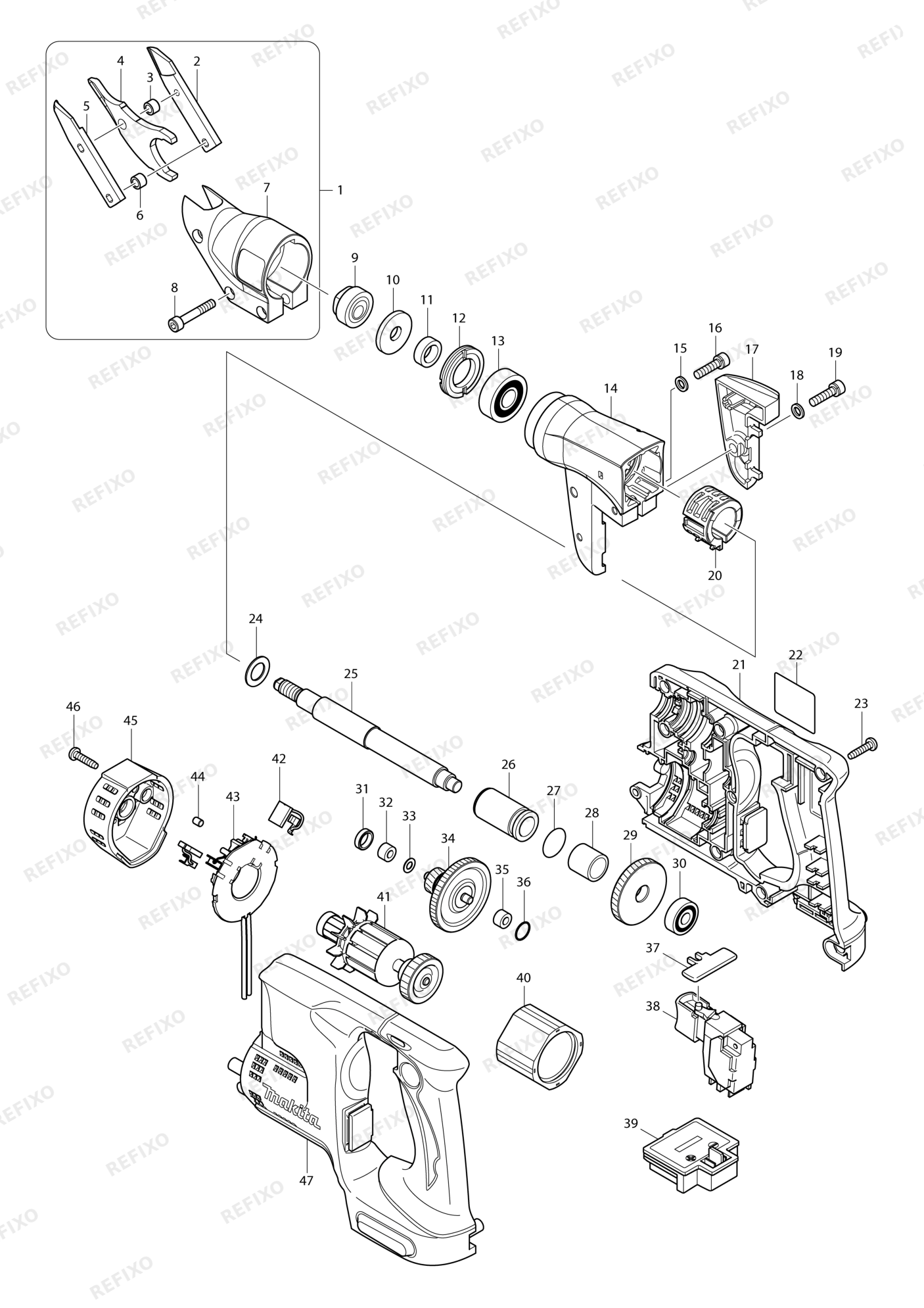 MAKITA DJS130 — схема запчастей