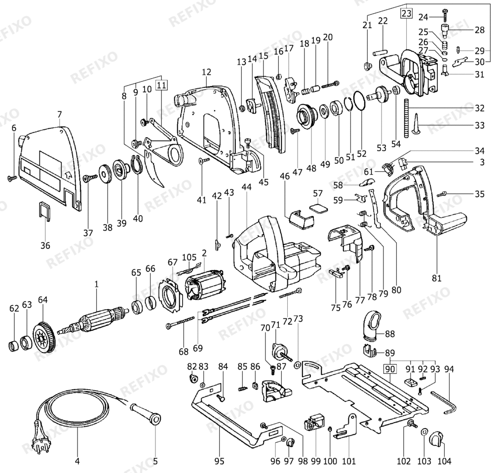 Festool AT 65 - ручная дисковая пила 487077 — схема запчастей