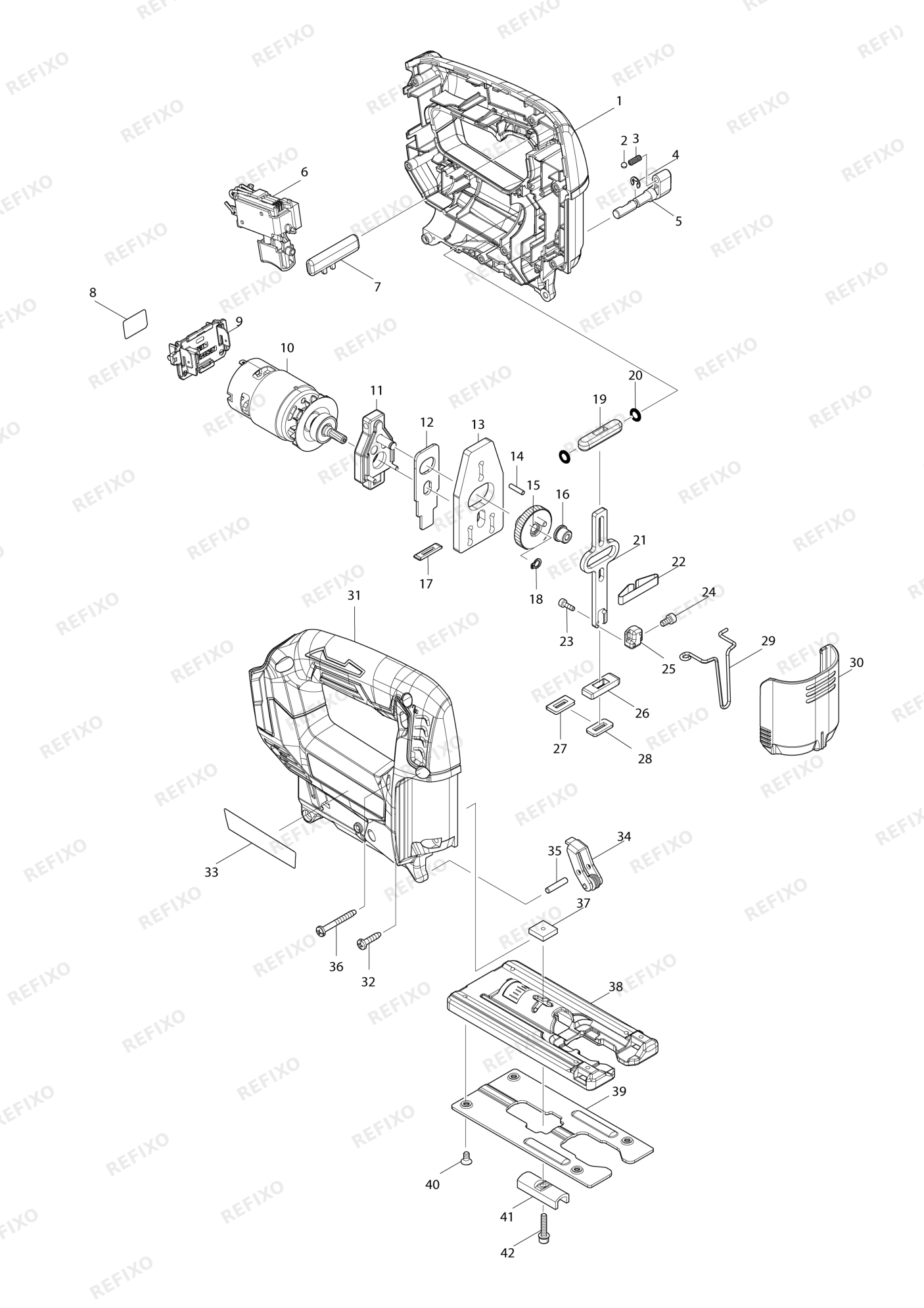 MAKITA DJV186 — схема запчастей