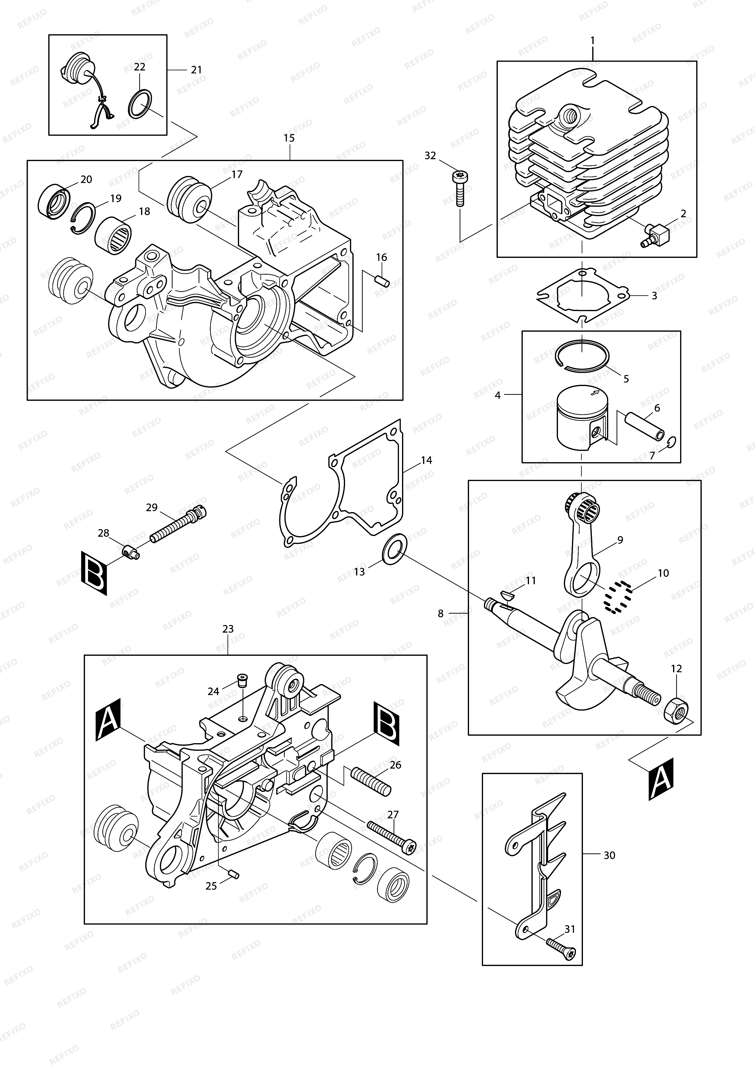 MAKITA DCS340 — схема запчастей