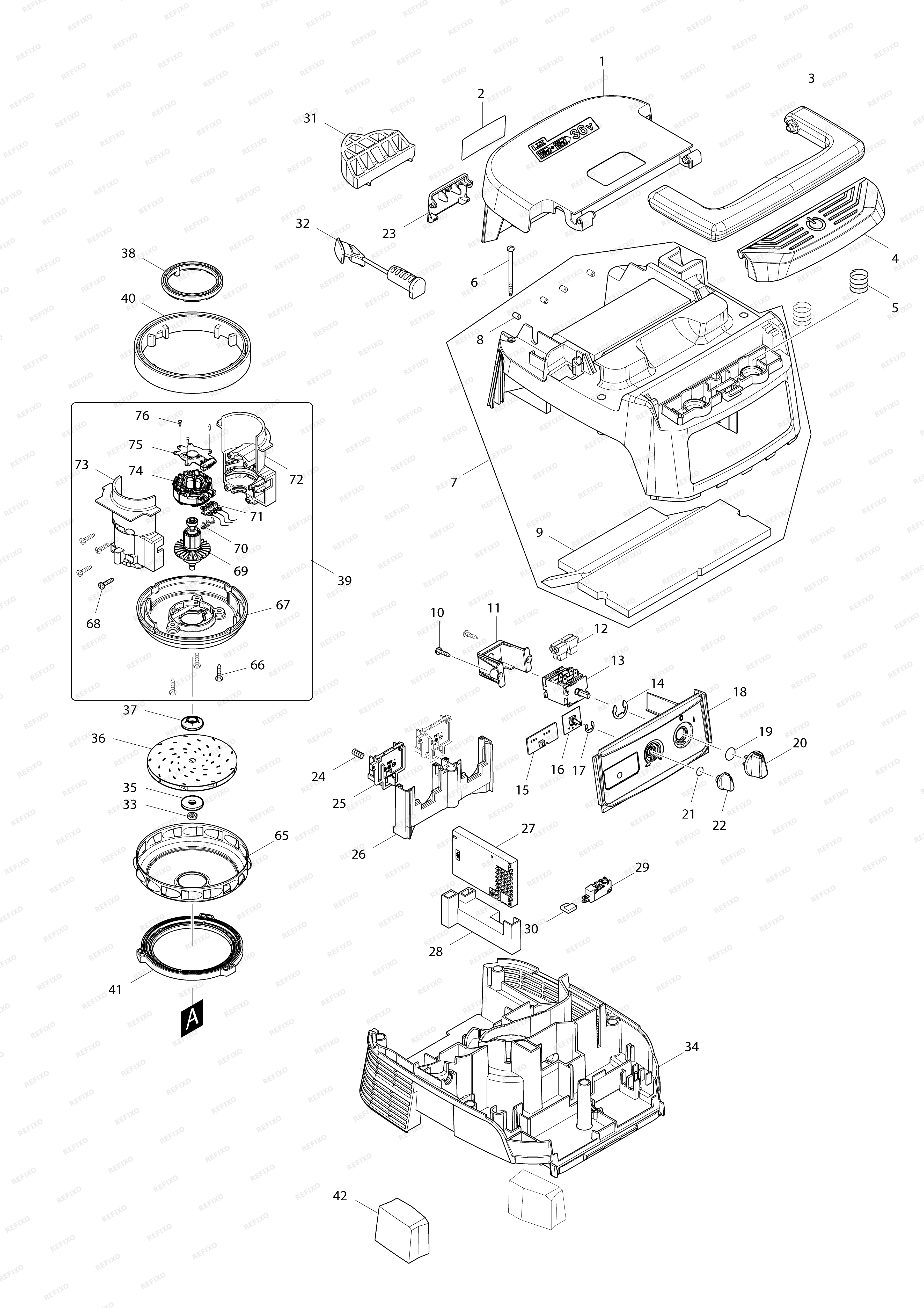 MAKITA DVC863L — схема запчастей