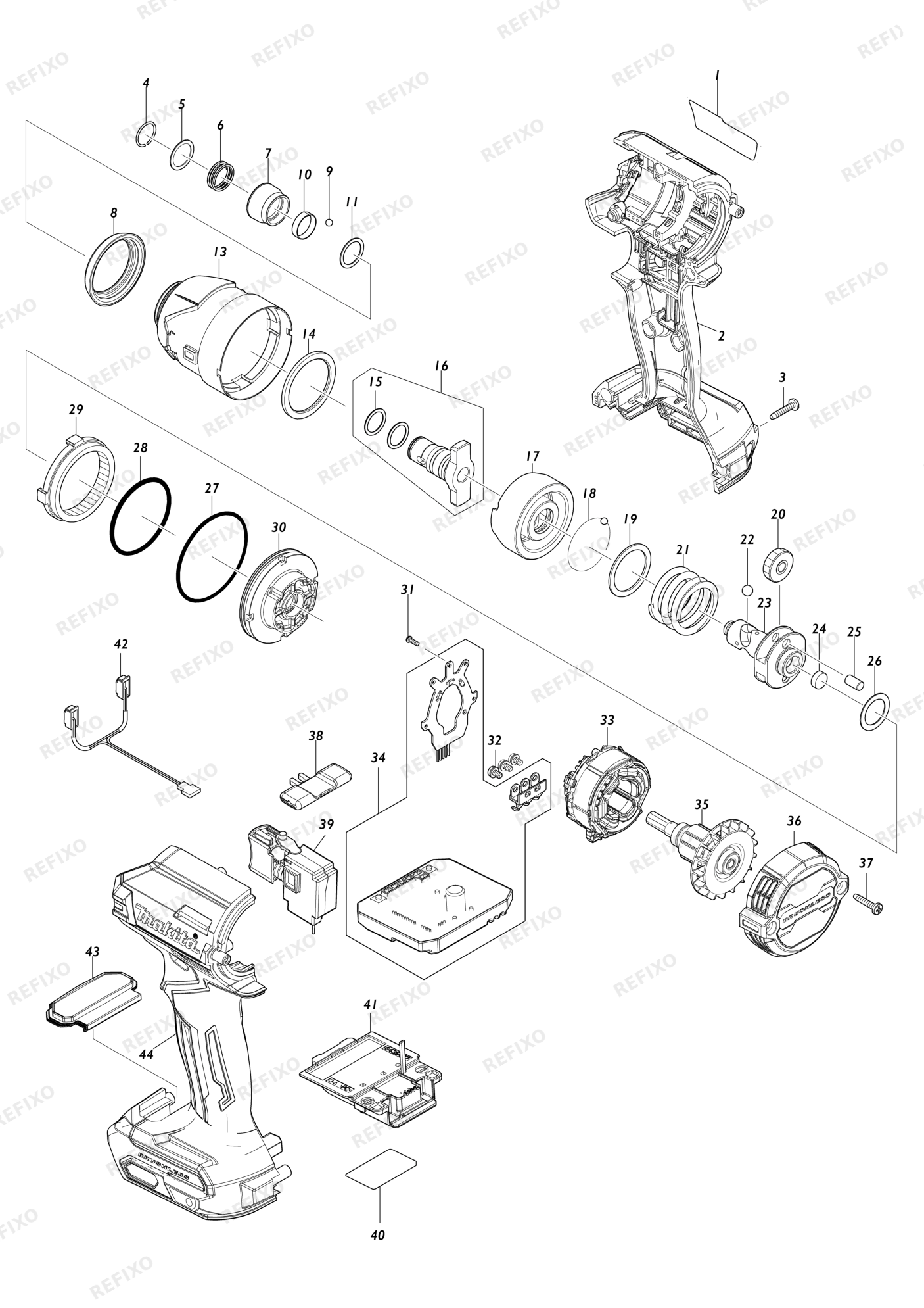 MAKITA TD003G — схема запчастей