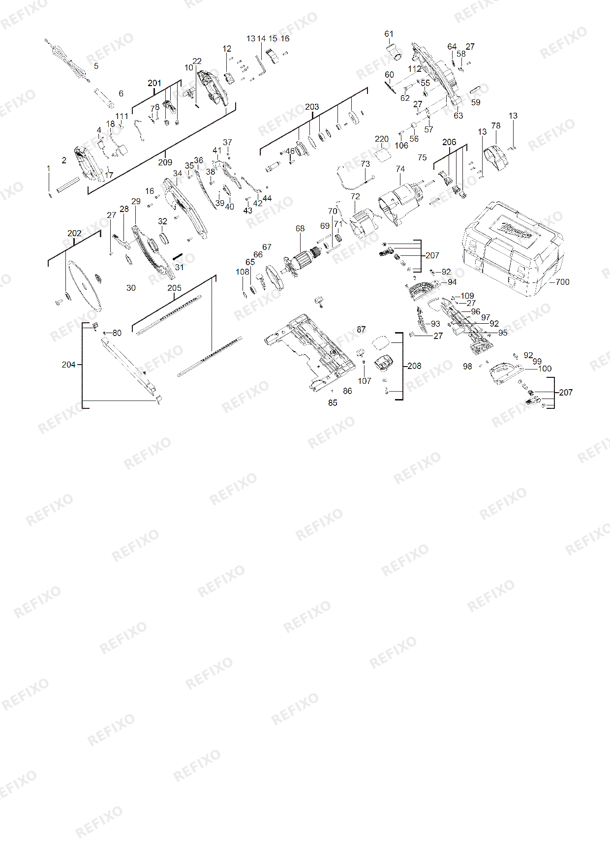 MILWAUKEE CS85CBE IN2 4933451116 4000458632 — схема запчастей