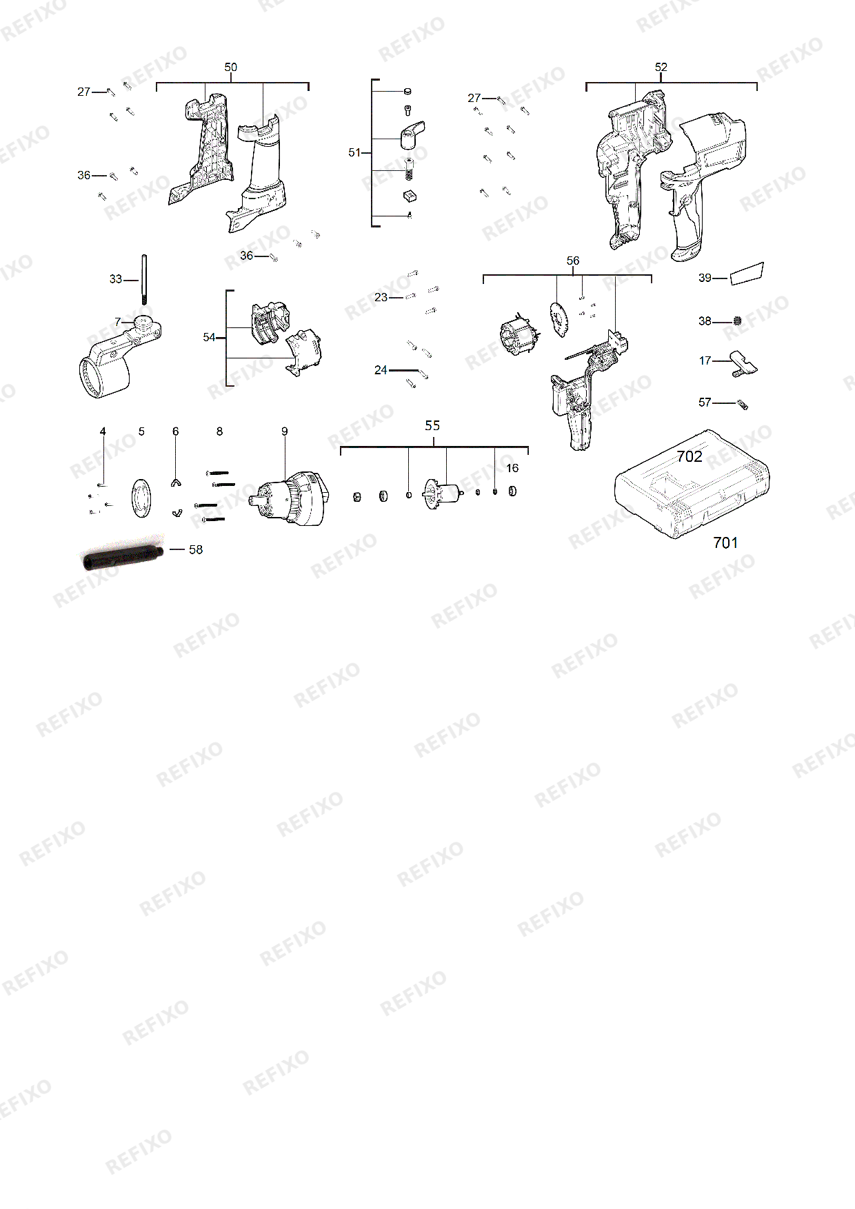 MILWAUKEE M18FPM 0X 4933459719 4000458932 — схема запчастей