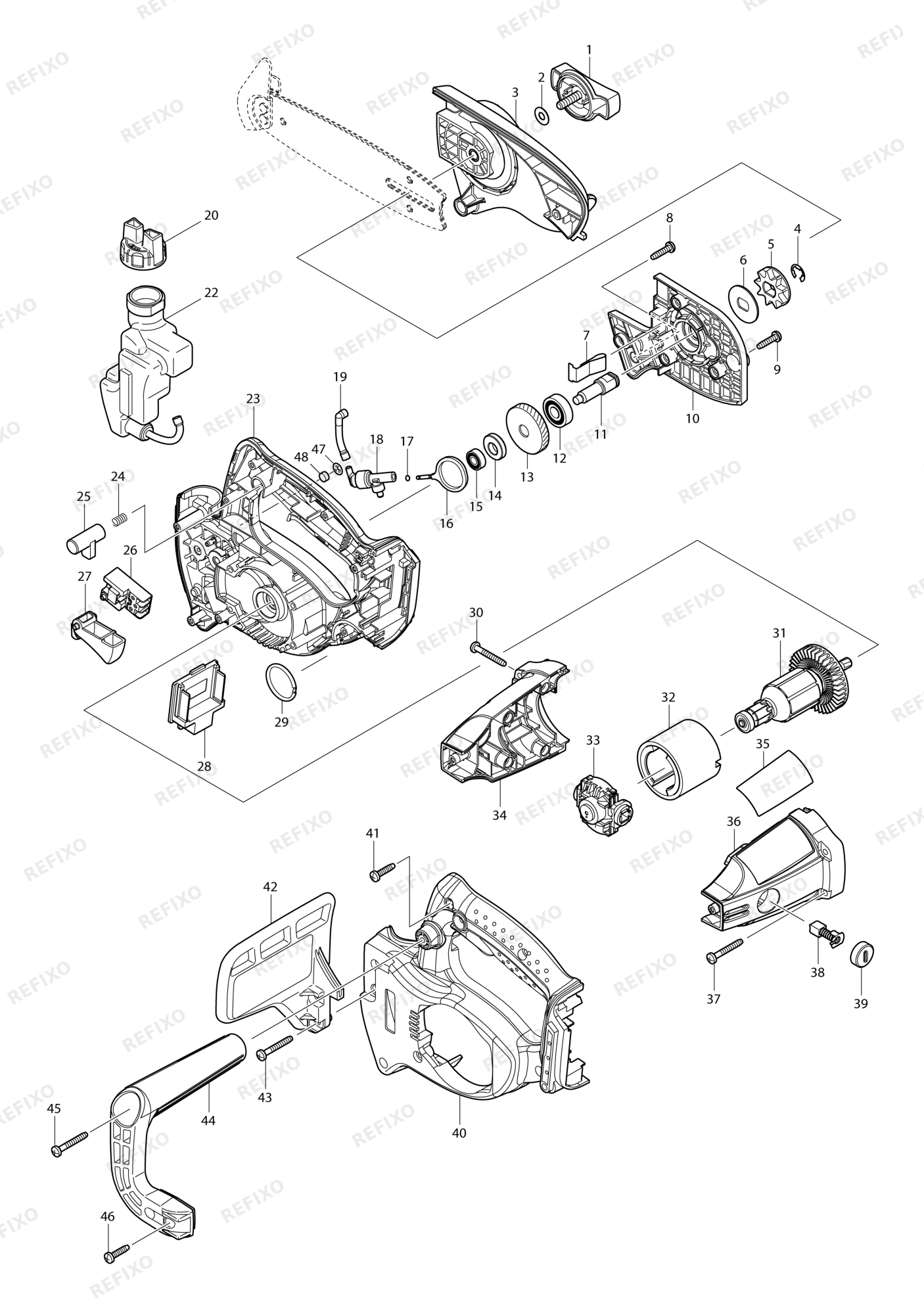 MAKITA DUC122 — схема запчастей