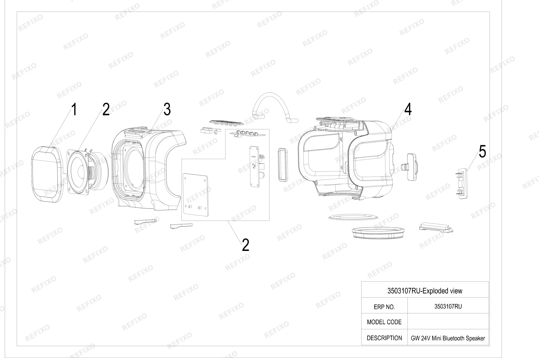 Greenworks 3503107-Exploded view — схема запчастей