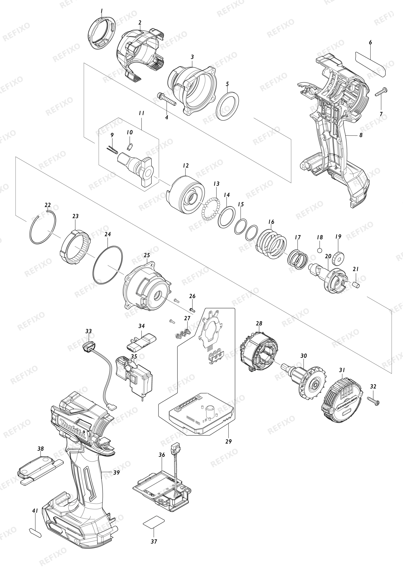 MAKITA TW005G — схема запчастей