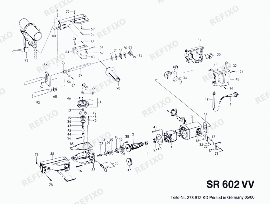 Flex SR 602 VV 230CEE 278866 — схема запчастей