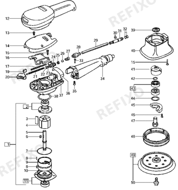 Festool LEX 1503G - Druckluft- эксцентриковая шлифмашина 692046 — схема запчастей