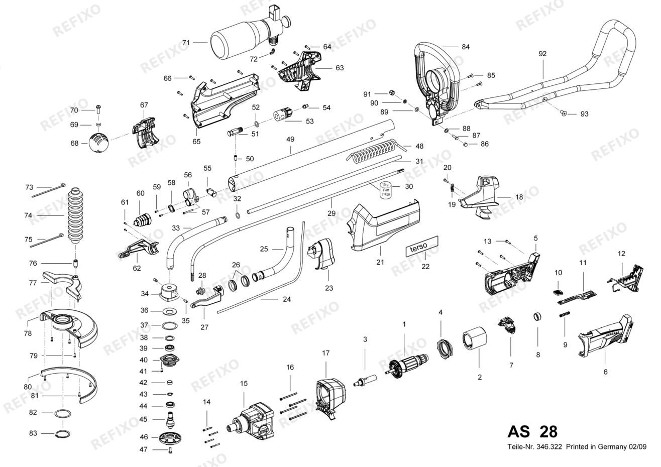 Flex AS 28 - FLEX terso die Reinigungsmaschine для kle 345121 — схема запчастей