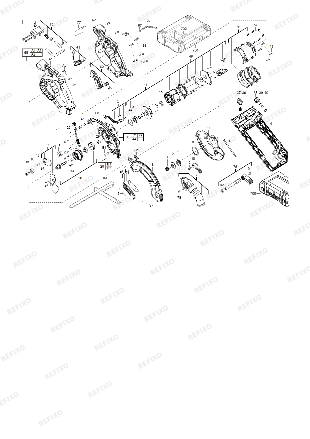 MILWAUKEE M18CCS55 0 4933446223 4000446224 — схема запчастей