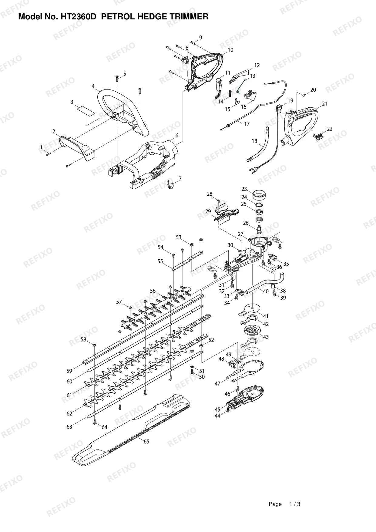 MAKITA HT 2360D — схема запчастей