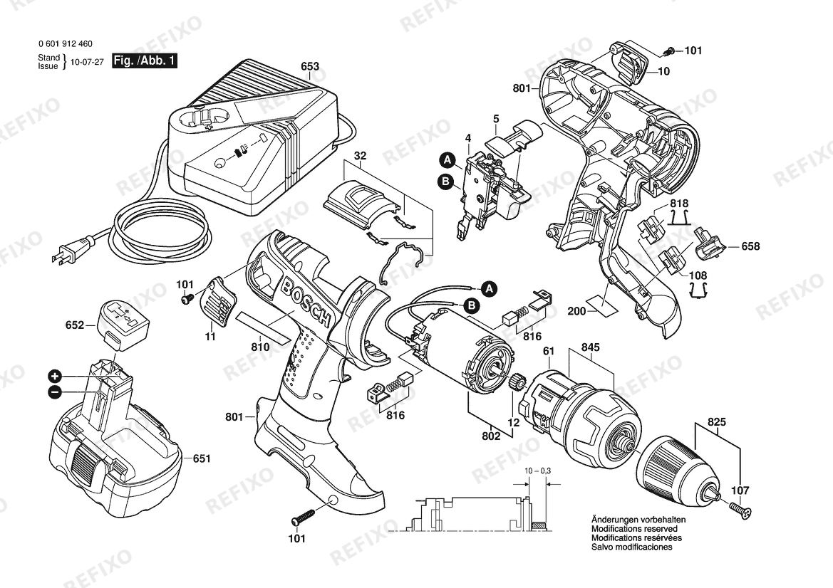 Bosch Аккумуляторный -Mittelgriffschrauber GSR 14,4 VE-2 | 14.4 V | 061 - US (0 601 912 460) — схема запчастей