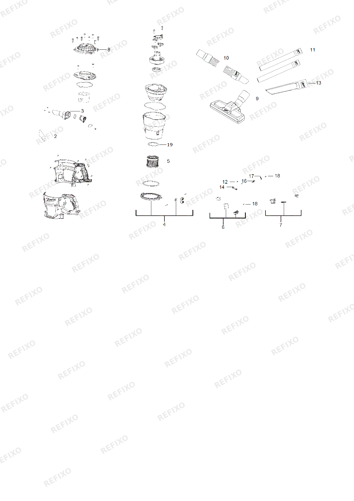 MILWAUKEE M18CV 0 4933459204 4000458288 — схема запчастей