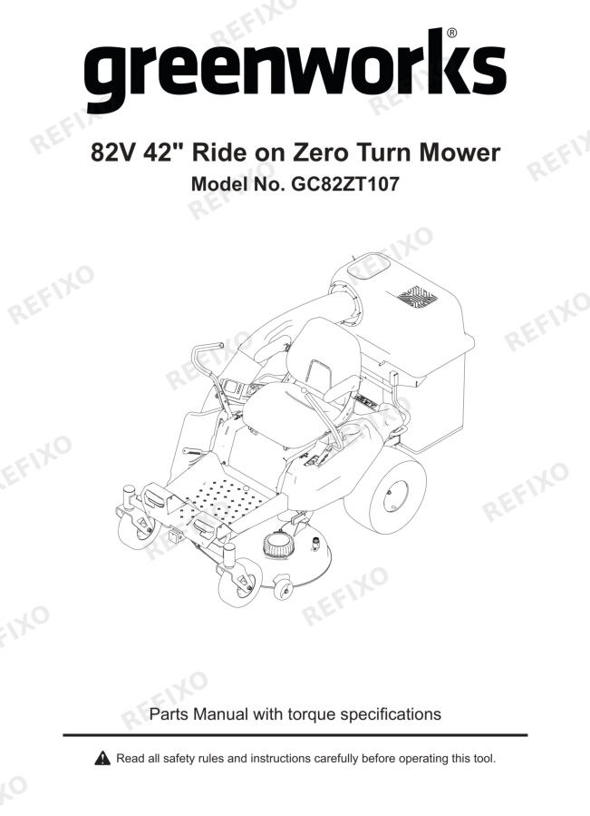 Greenworks 7404107 Exploded View Draft Review_Rev1.0 2024.4.26 — схема запчастей