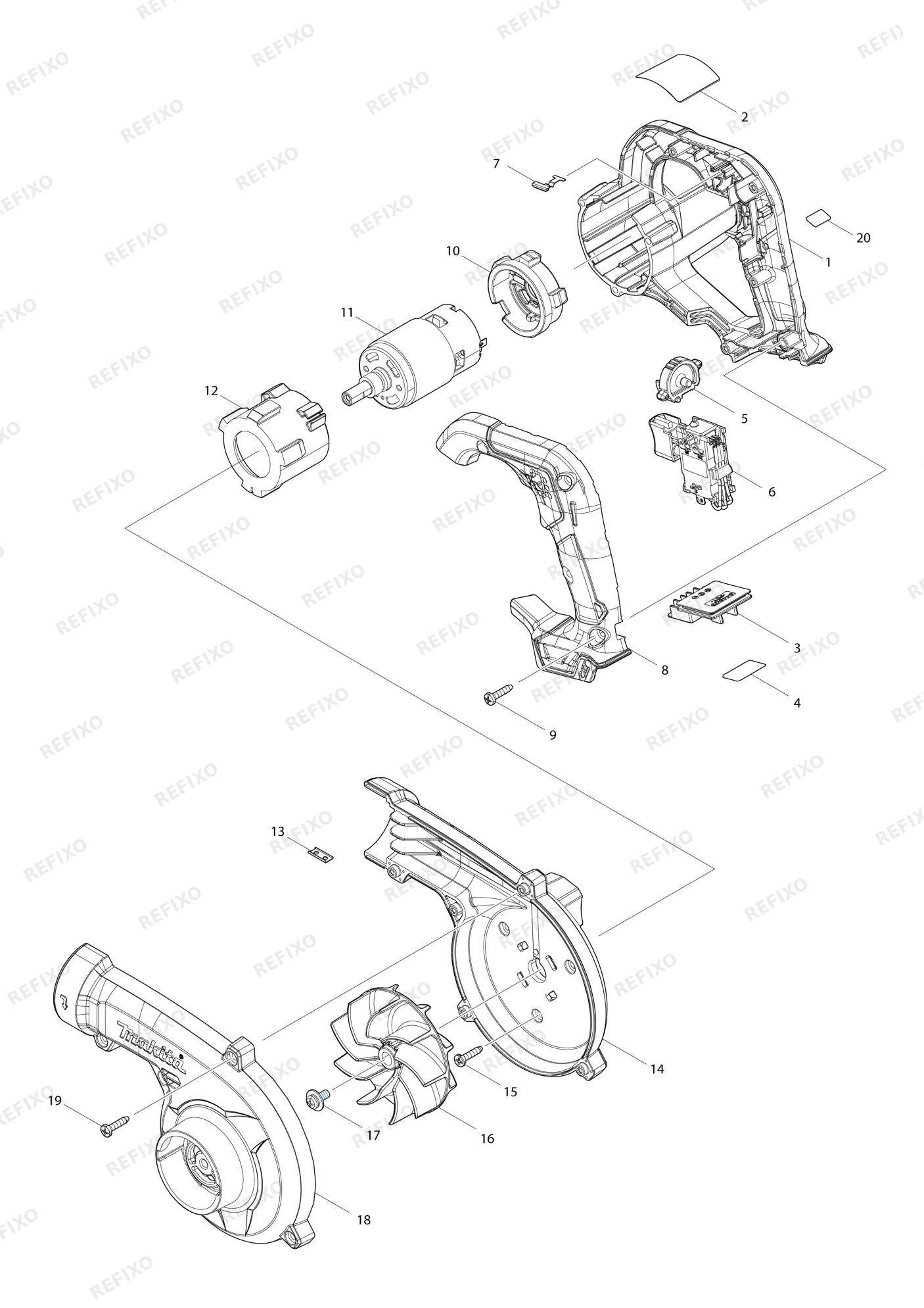 MAKITA UB100D — схема запчастей