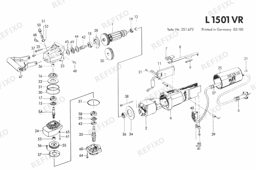 Flex L 1501 VR 230CEE 251664 — схема запчастей