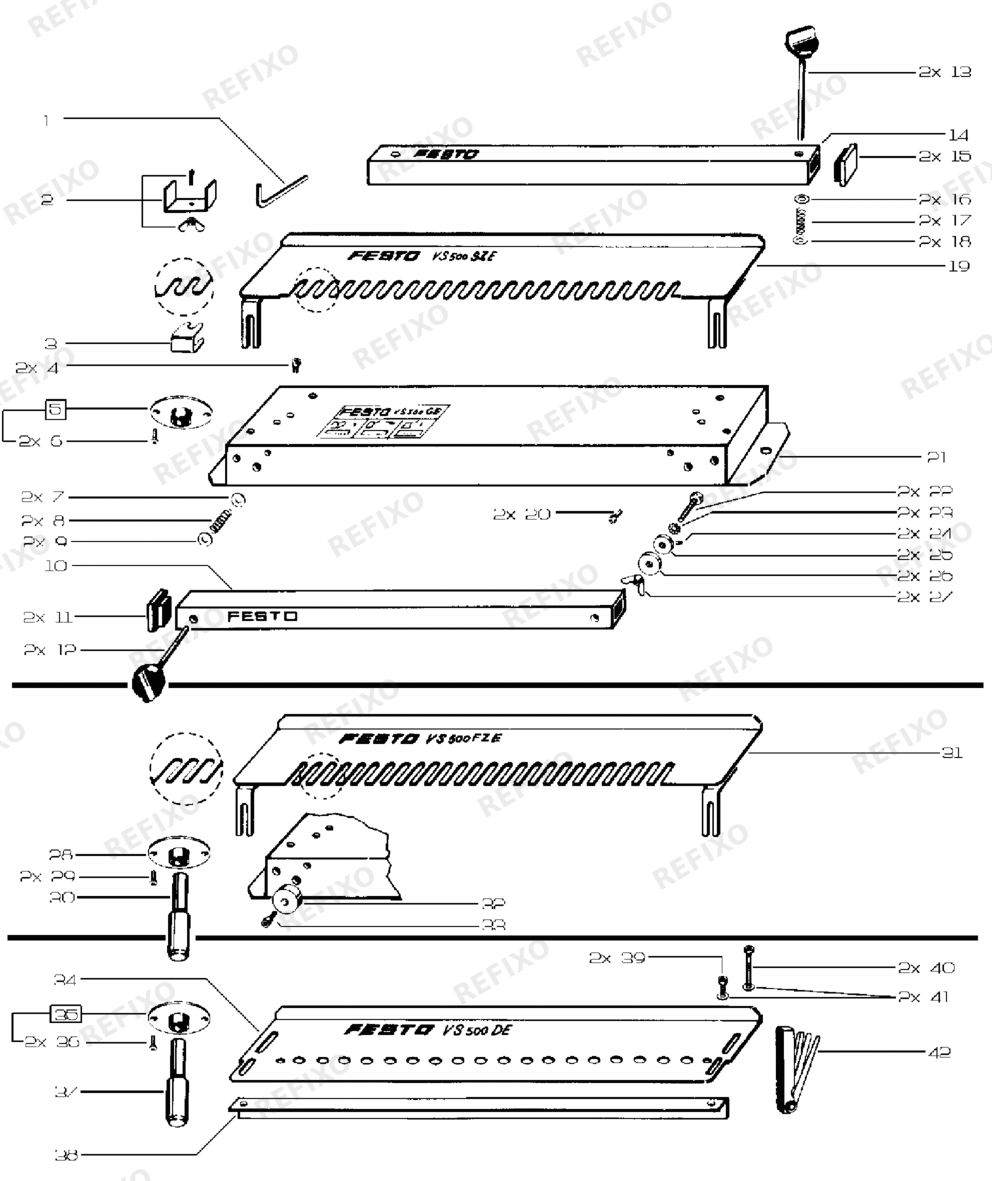 Festool Grundeinheit VS 500 GE 484144 — схема запчастей