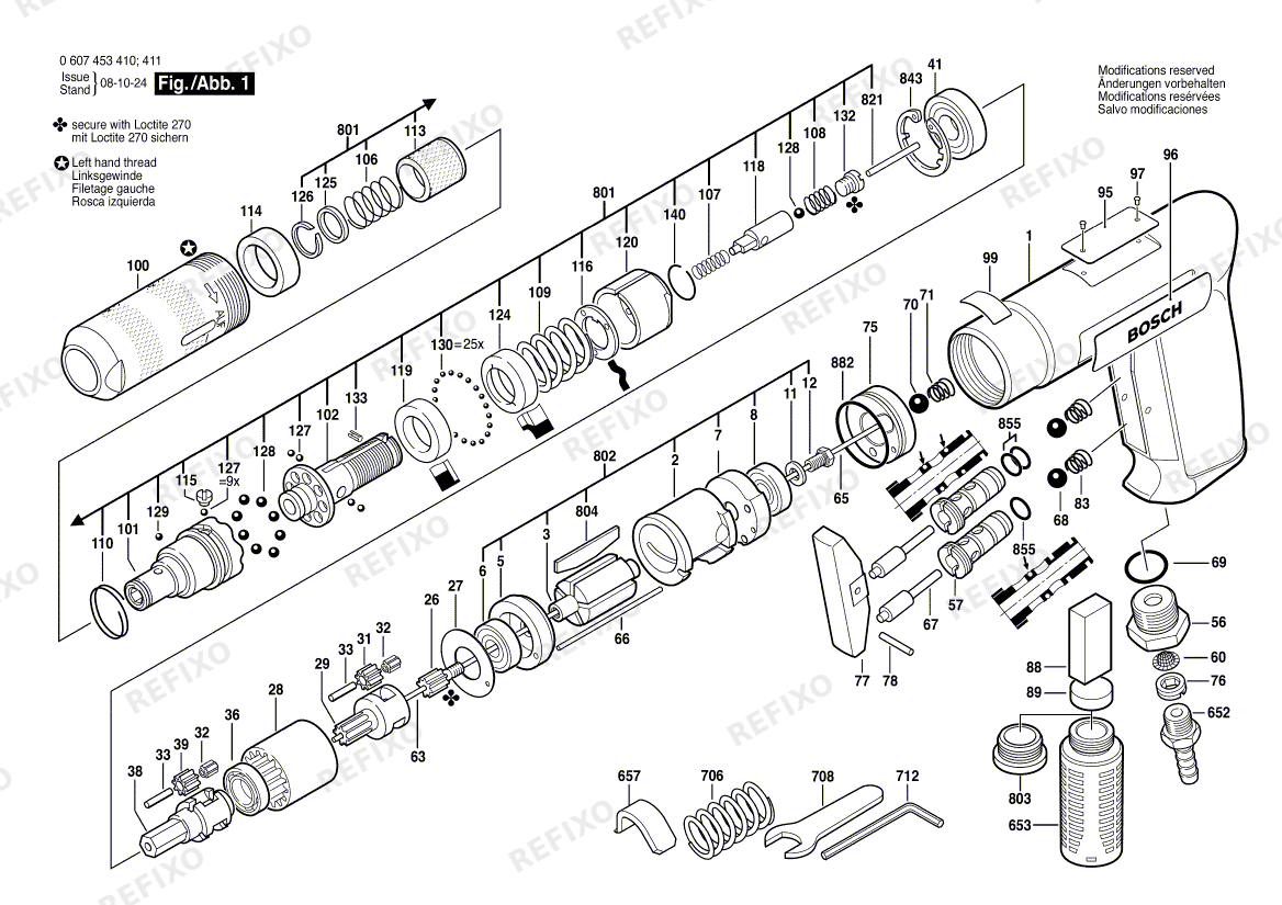 Bosch Pw- шуруповёрт -Ind 180 WATT-SERIE (0 607 453 410) — схема запчастей