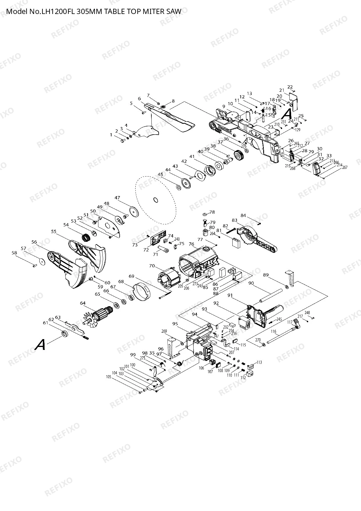 MAKITA LH1200FL — схема запчастей