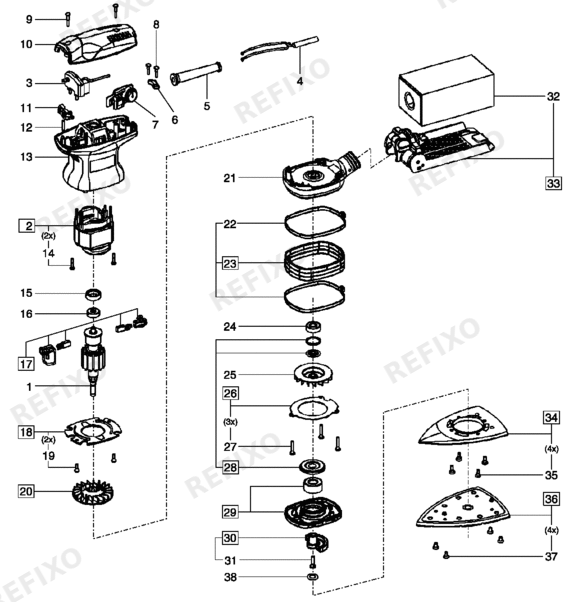 Festool DS 400 E - Deltaschleifer 489004 — схема запчастей
