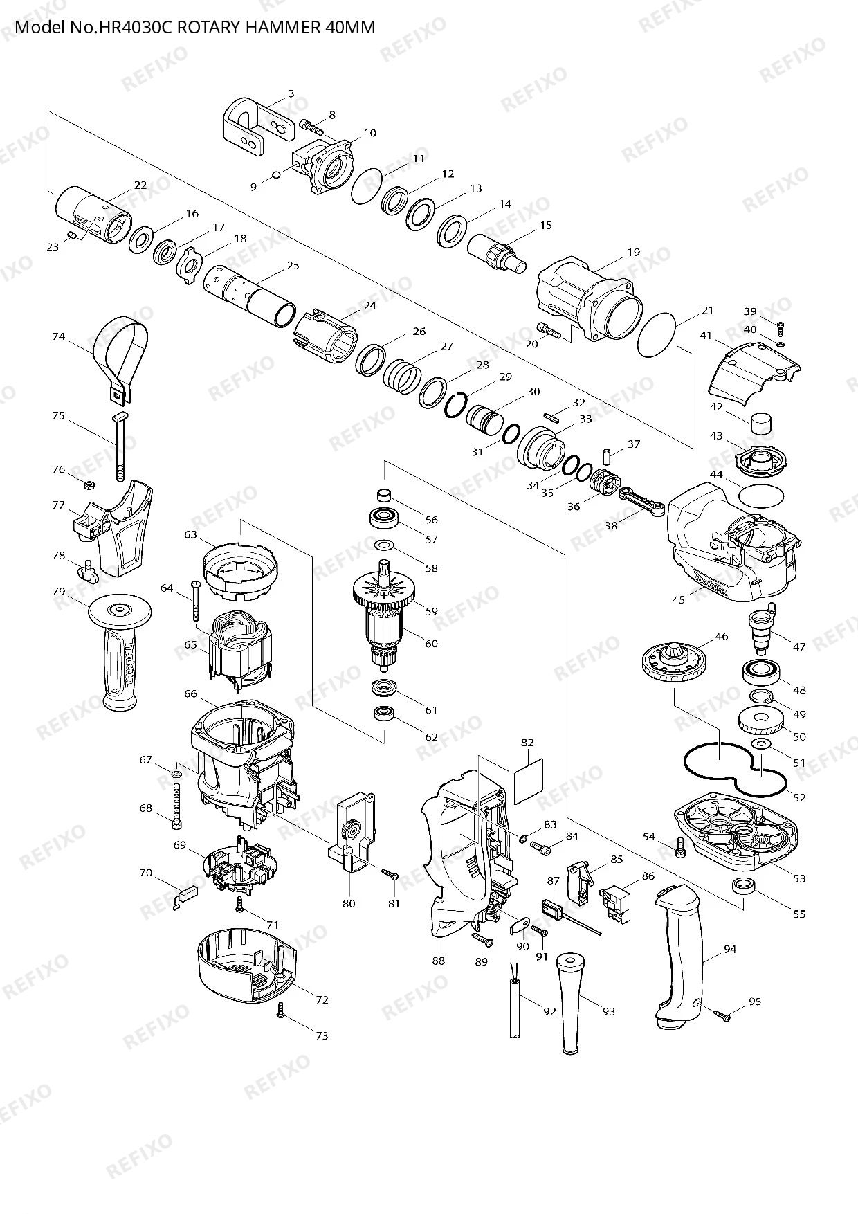MAKITA HR4030C — схема запчастей