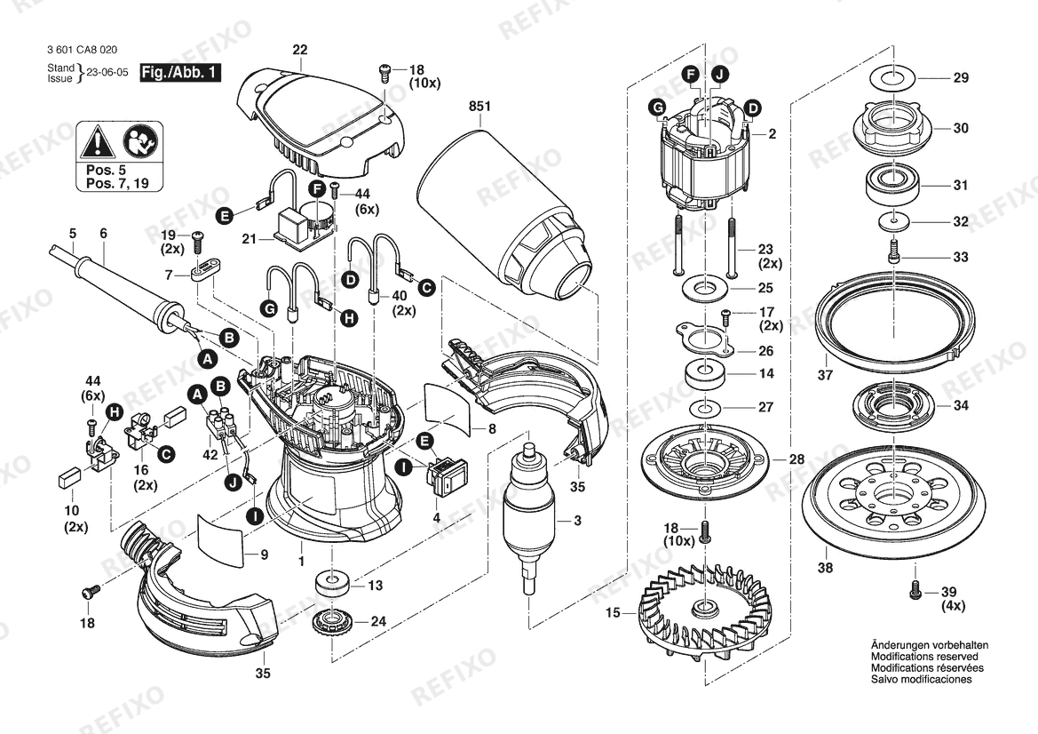 Bosch Эксцентриковая шлифмашина GEX 125 | 003 - EEU (3 601 CA8 050) — схема запчастей