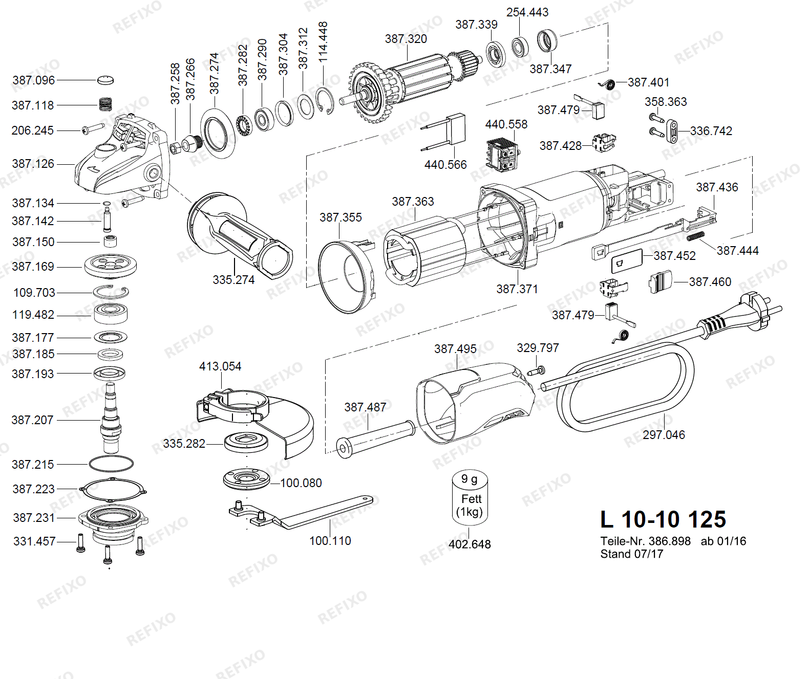 Flex L 10-10 125 nach 01.01.2016 L10-10125 — схема запчастей