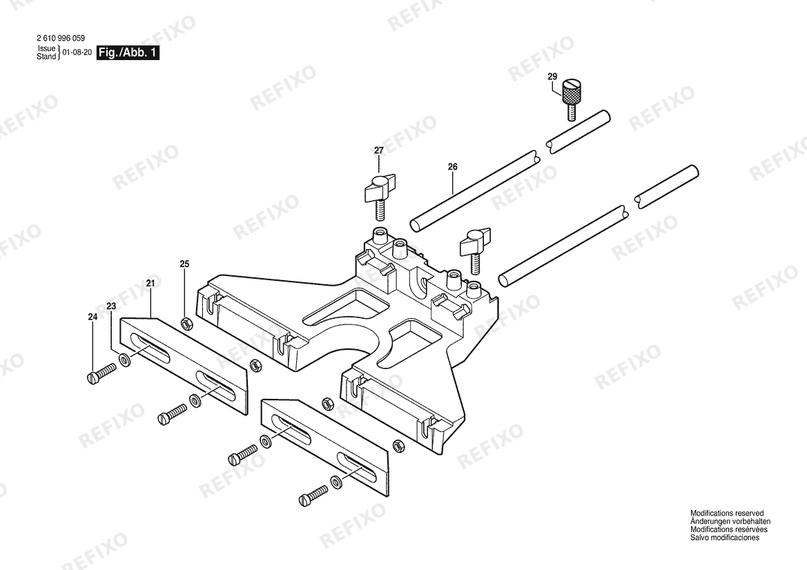 Bosch Führungsleiste Führungsleiste (2 610 996 059) — схема запчастей