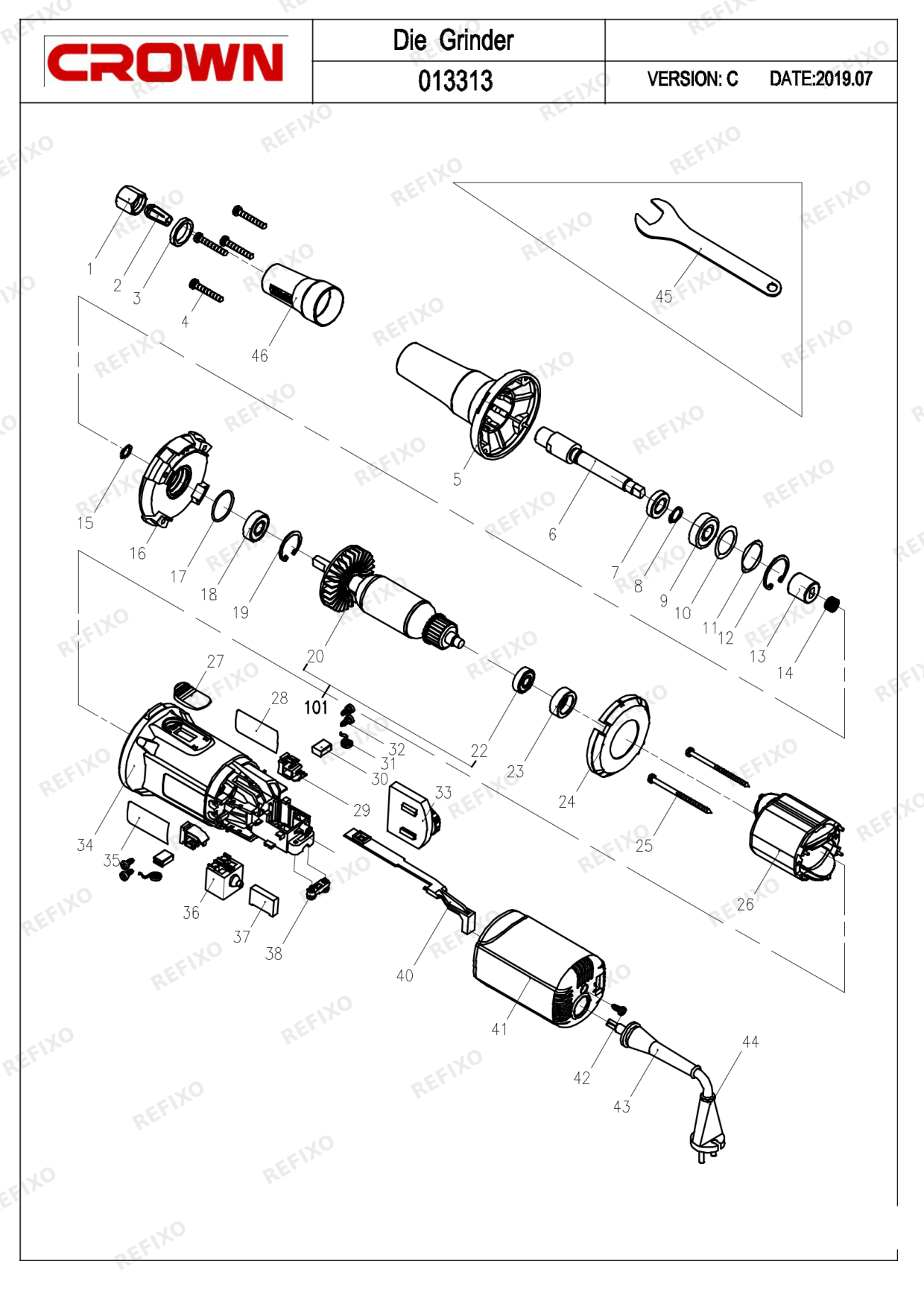 CROWN CT13313 — схема запчастей