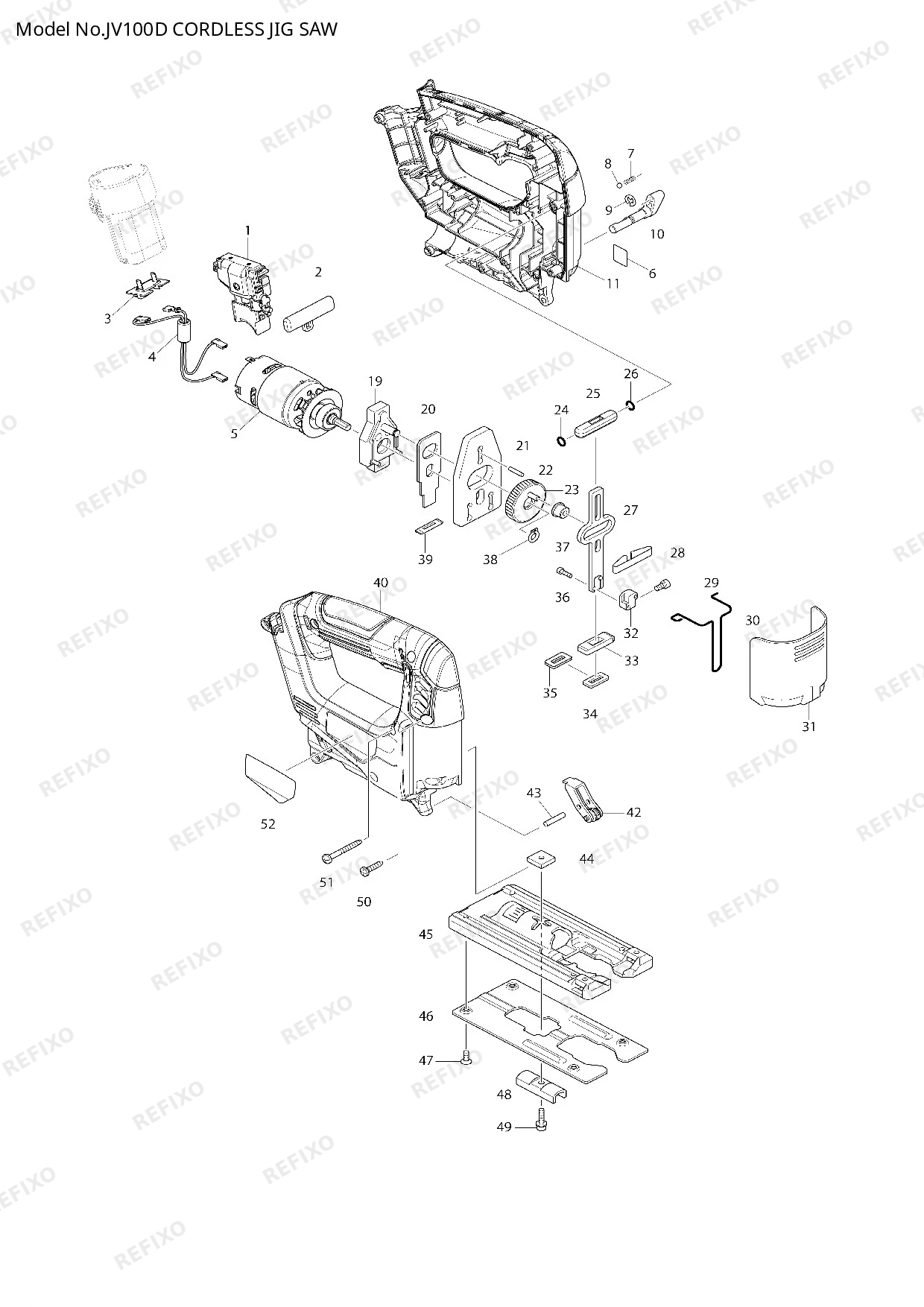 MAKITA JV100D — схема запчастей