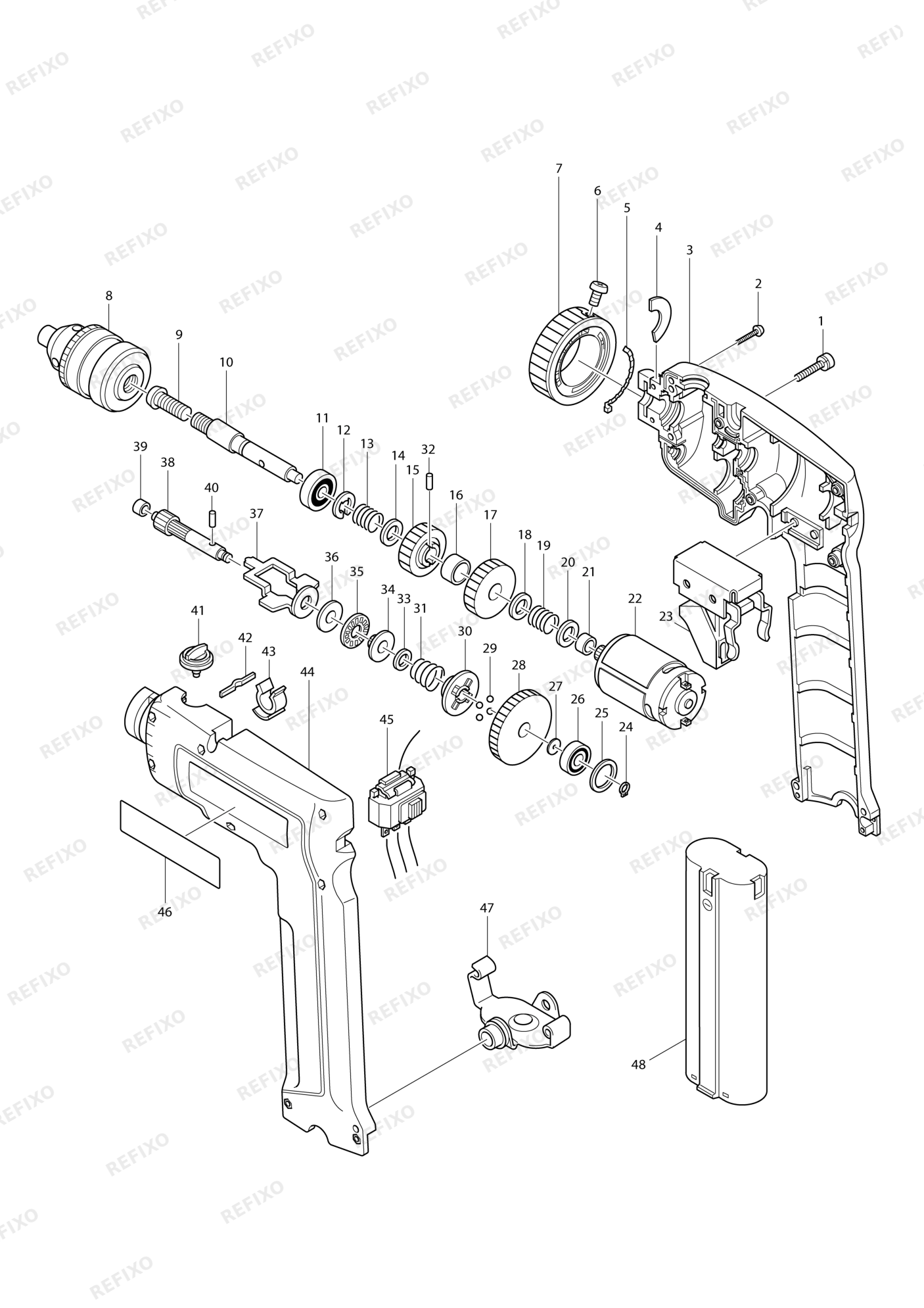 MAKITA 6093D — схема запчастей