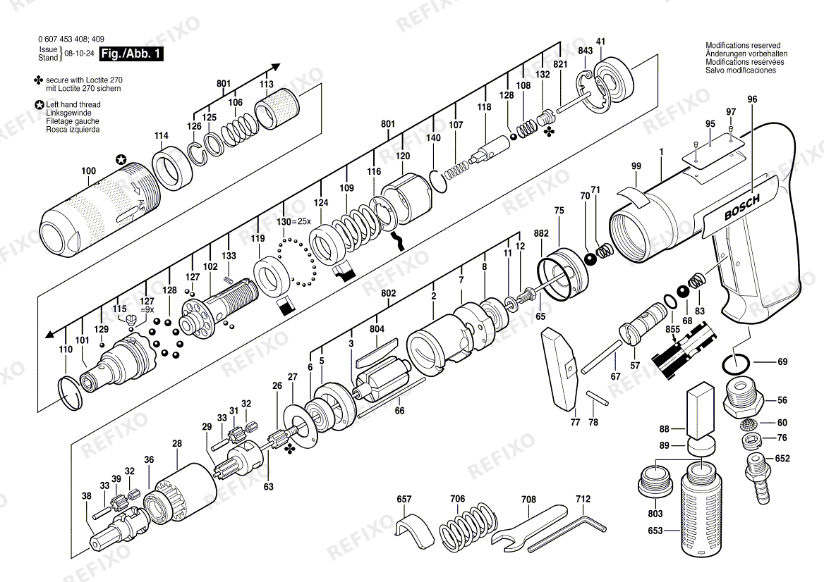 Bosch Pw- шуруповёрт -Ind 180 WATT-SERIE (0 607 453 409) — схема запчастей