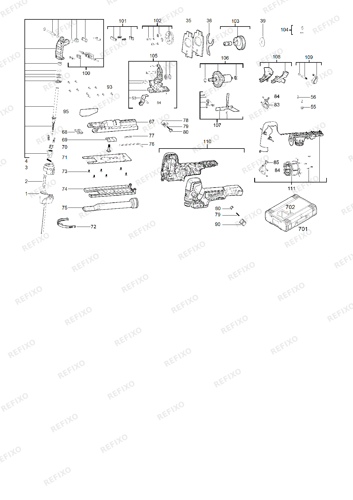 MILWAUKEE M18FBJS 0X 4933464799 4000469271 — схема запчастей