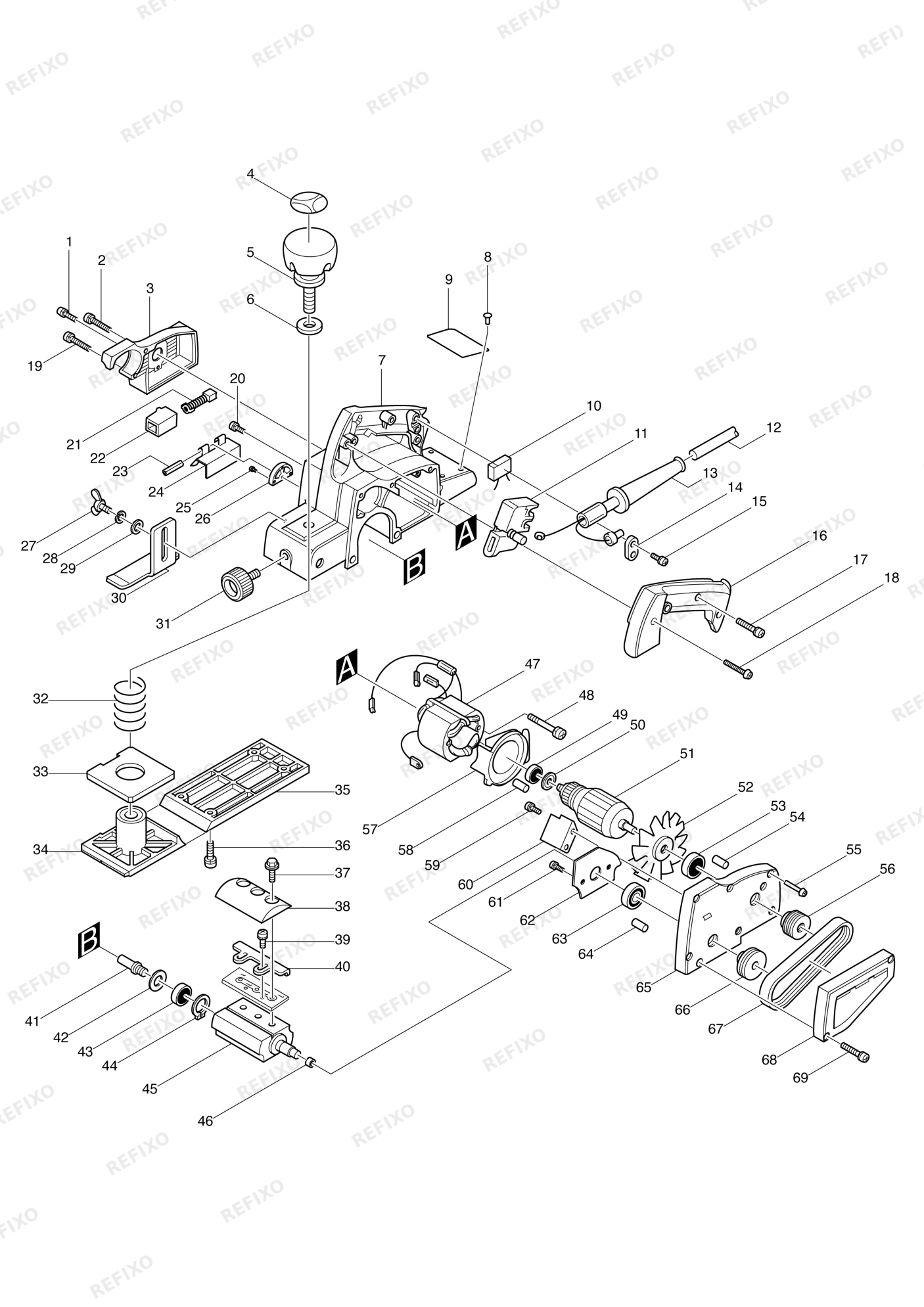 MAKITA 1125 — схема запчастей